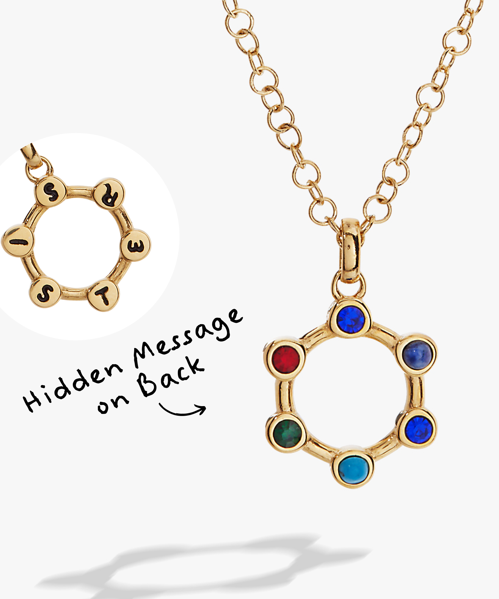 Sister Hidden Message Acrostic Necklace
