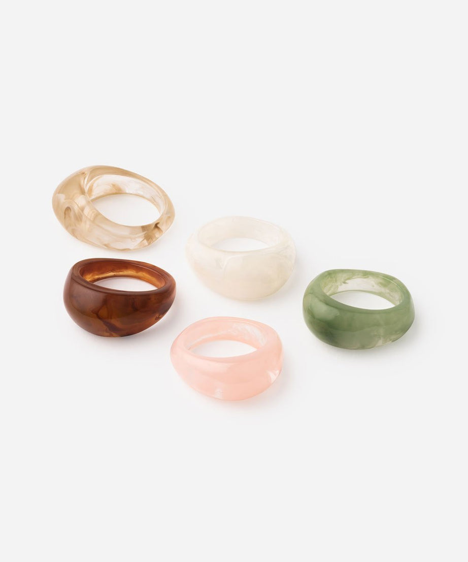Resin Dome Ring Set