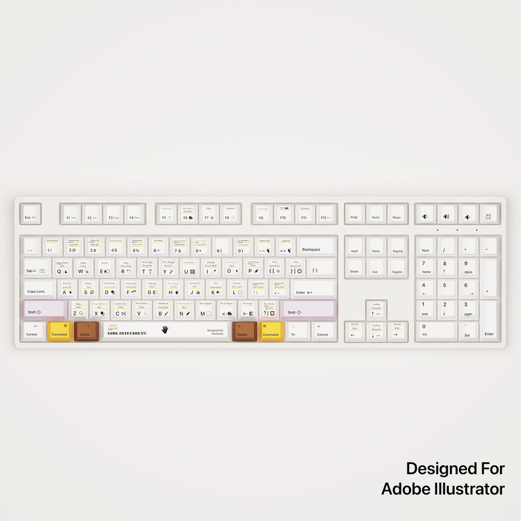 Adobe Illustrator Shortcut Key Mechanical Keyboard [MAC & PC] | Wireless & RGB Backlit