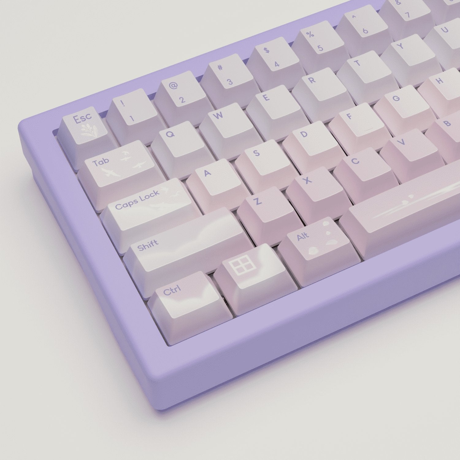Aesthetic Sky Design Keycaps and Mechanical Keyboard