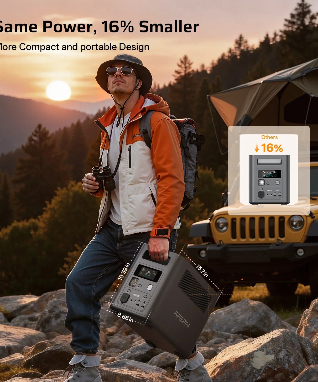 AFERIY | Nomad 1800 | P180 Portable Power Station | 1800W 1024Wh