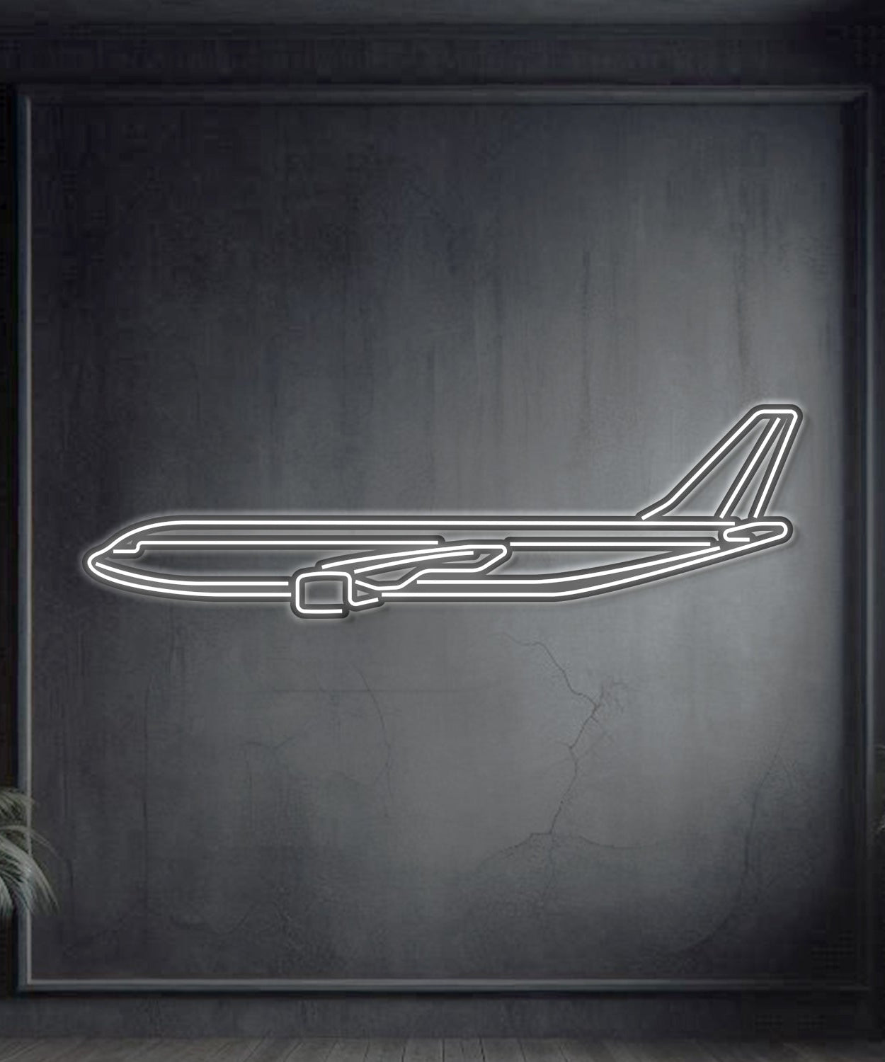 A300-600F Metall Neon Flugzeug Wandkunst - NCN0007