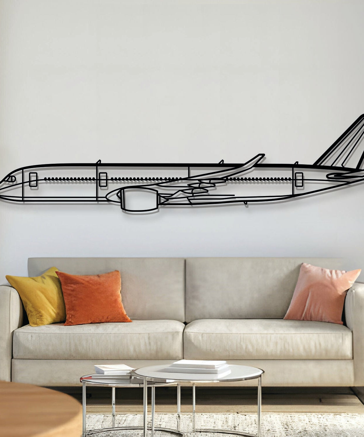 A350 Metallflugzeug Wandkunst - NCP0020