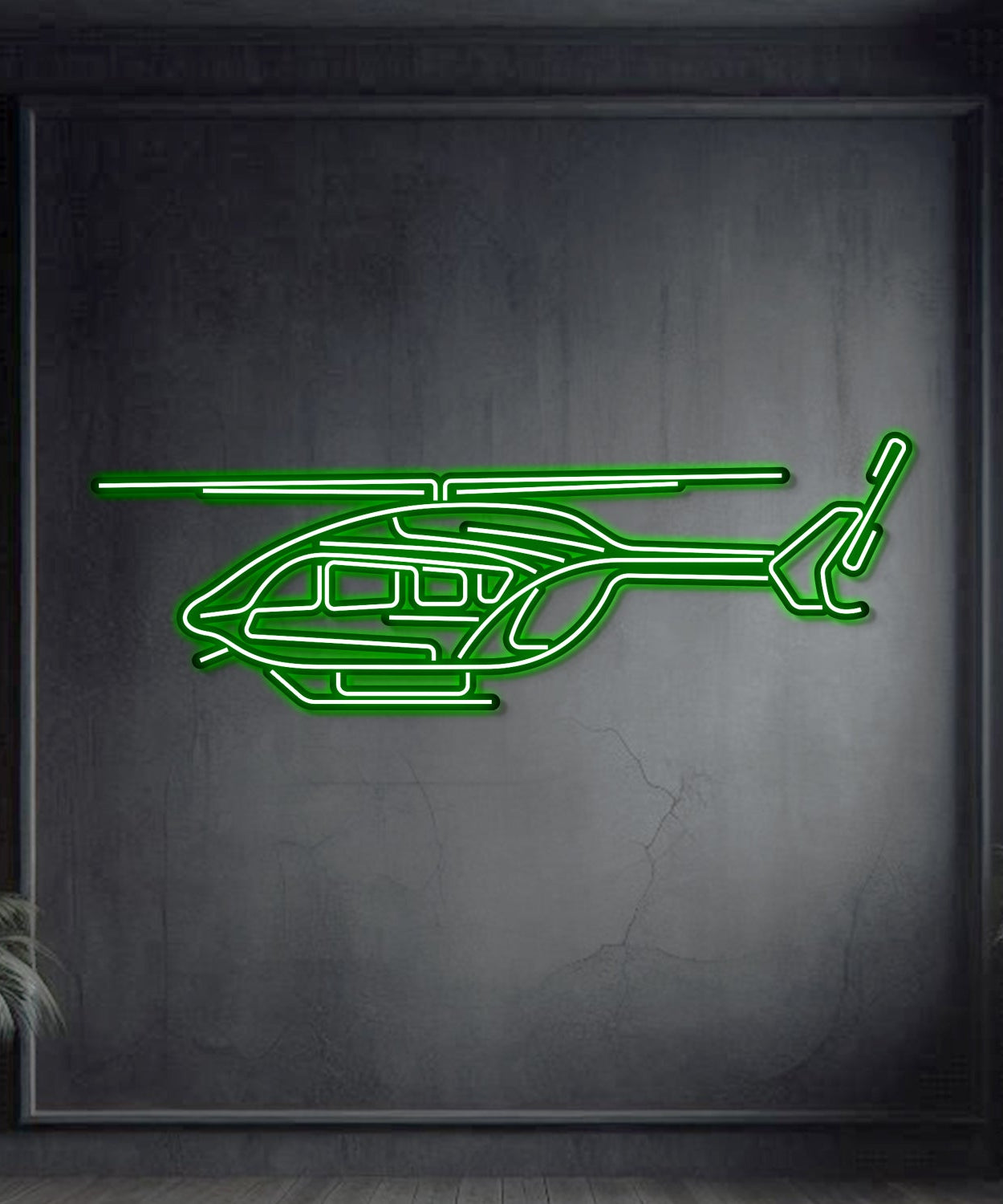 EC-145 Metall Neon Flugzeug Wandkunst - NCN0031