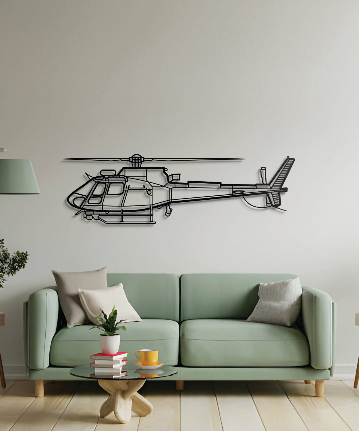 H125E Metallflugzeug Wandkunst - NCP0093
