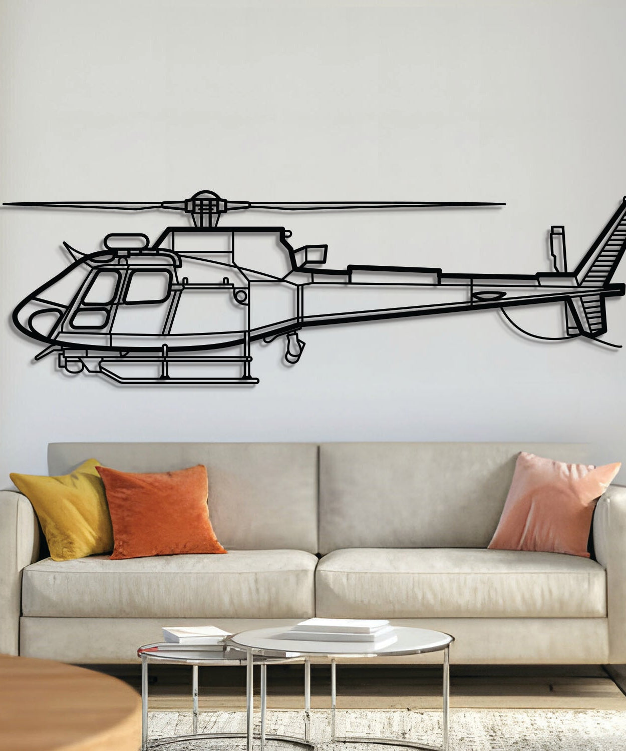 H125E Metallflugzeug Wandkunst - NCP0093