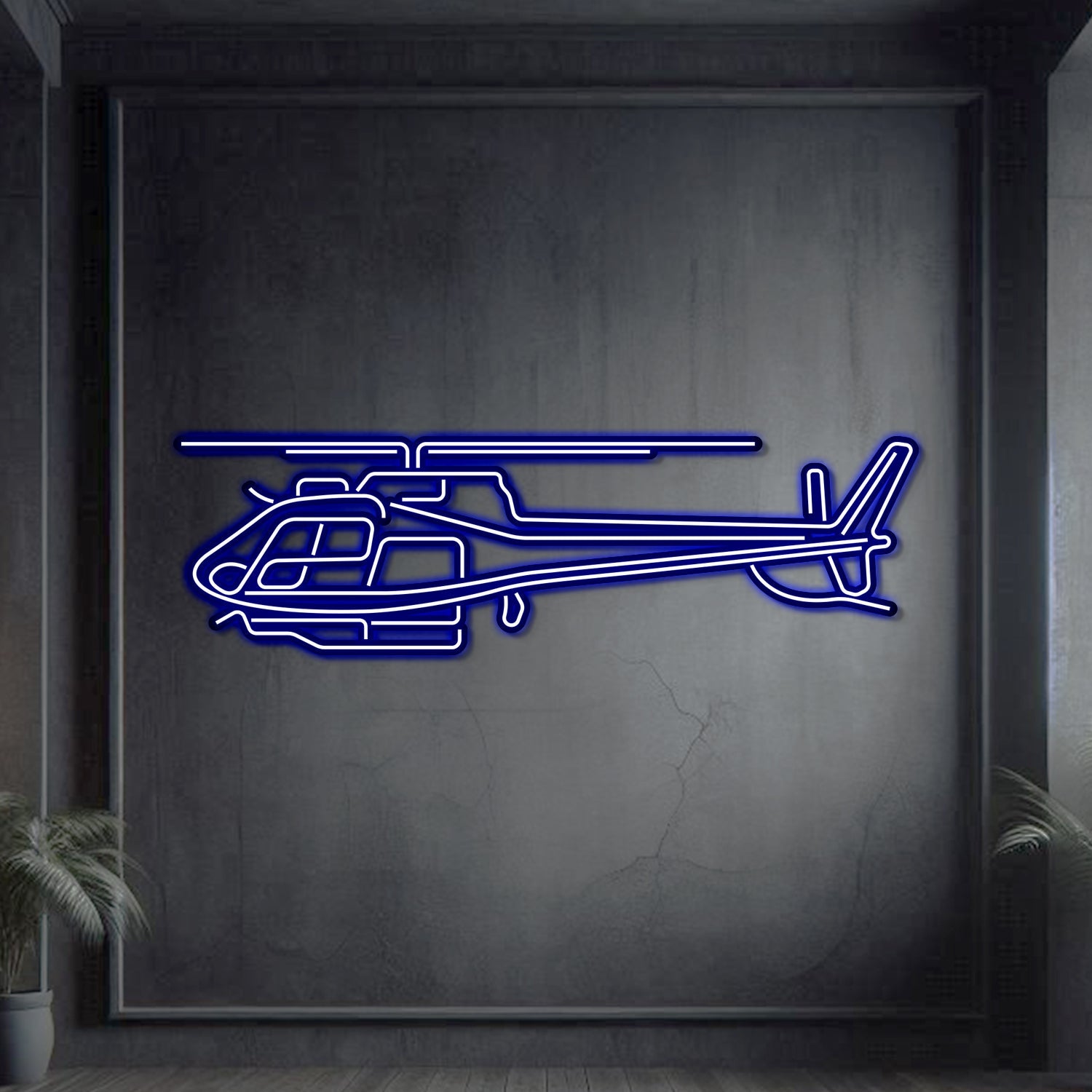 H125E Metall-Neon-Flugzeug-Wandkunst – NCN0048