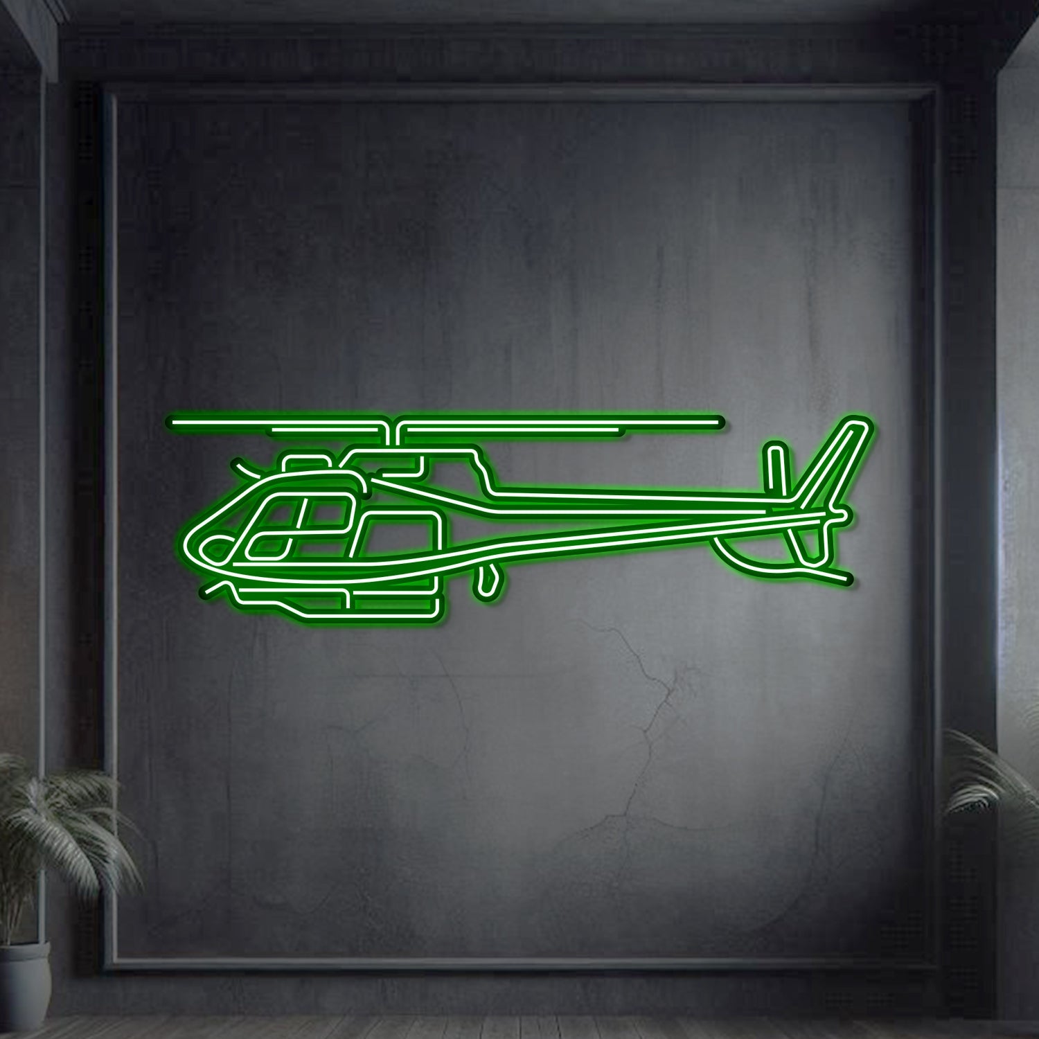 H125E Metall-Neon-Flugzeug-Wandkunst – NCN0048