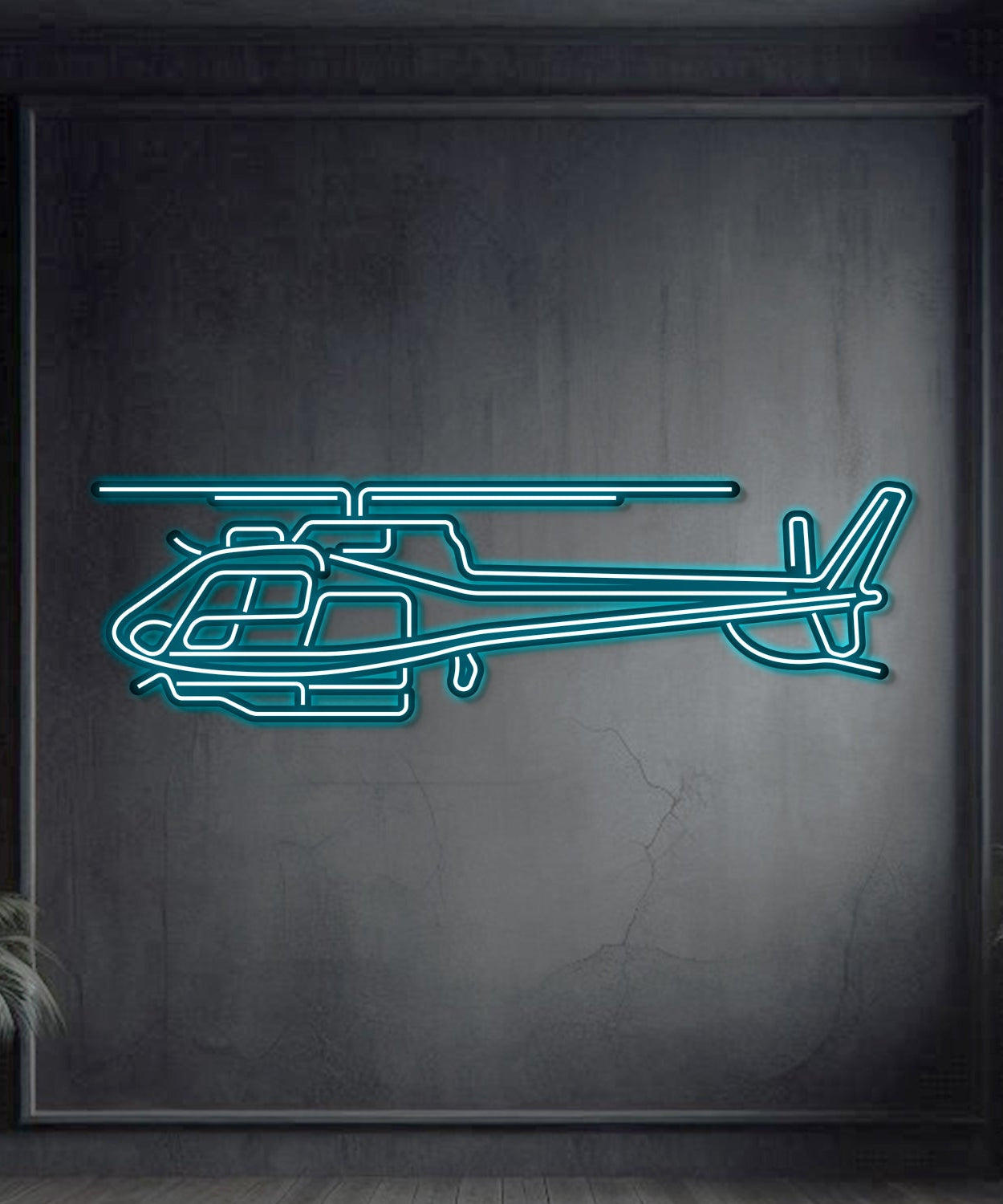 H125E Metall-Neon-Flugzeug-Wandkunst – NCN0048