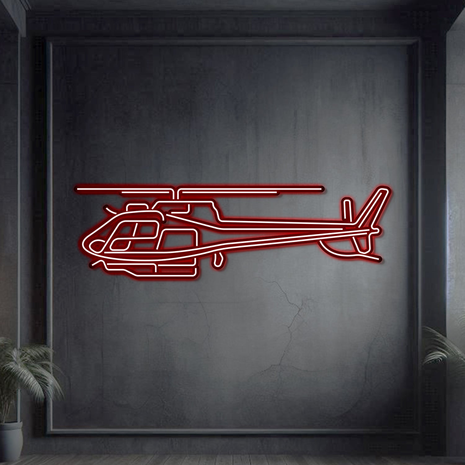 H125E Metall-Neon-Flugzeug-Wandkunst – NCN0048