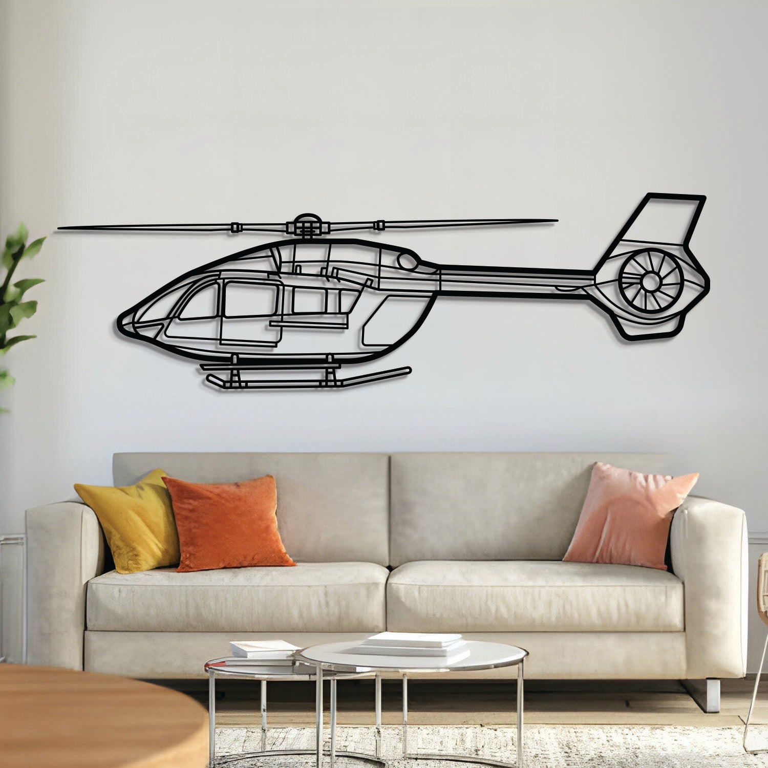 H145 Metall Flugzeug Wandkunst - NCP0094