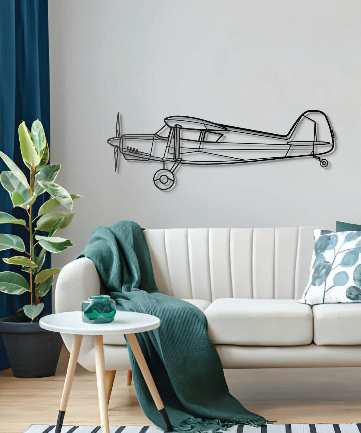 4-sitziges Metallflugzeug Wandbild - NCP0452