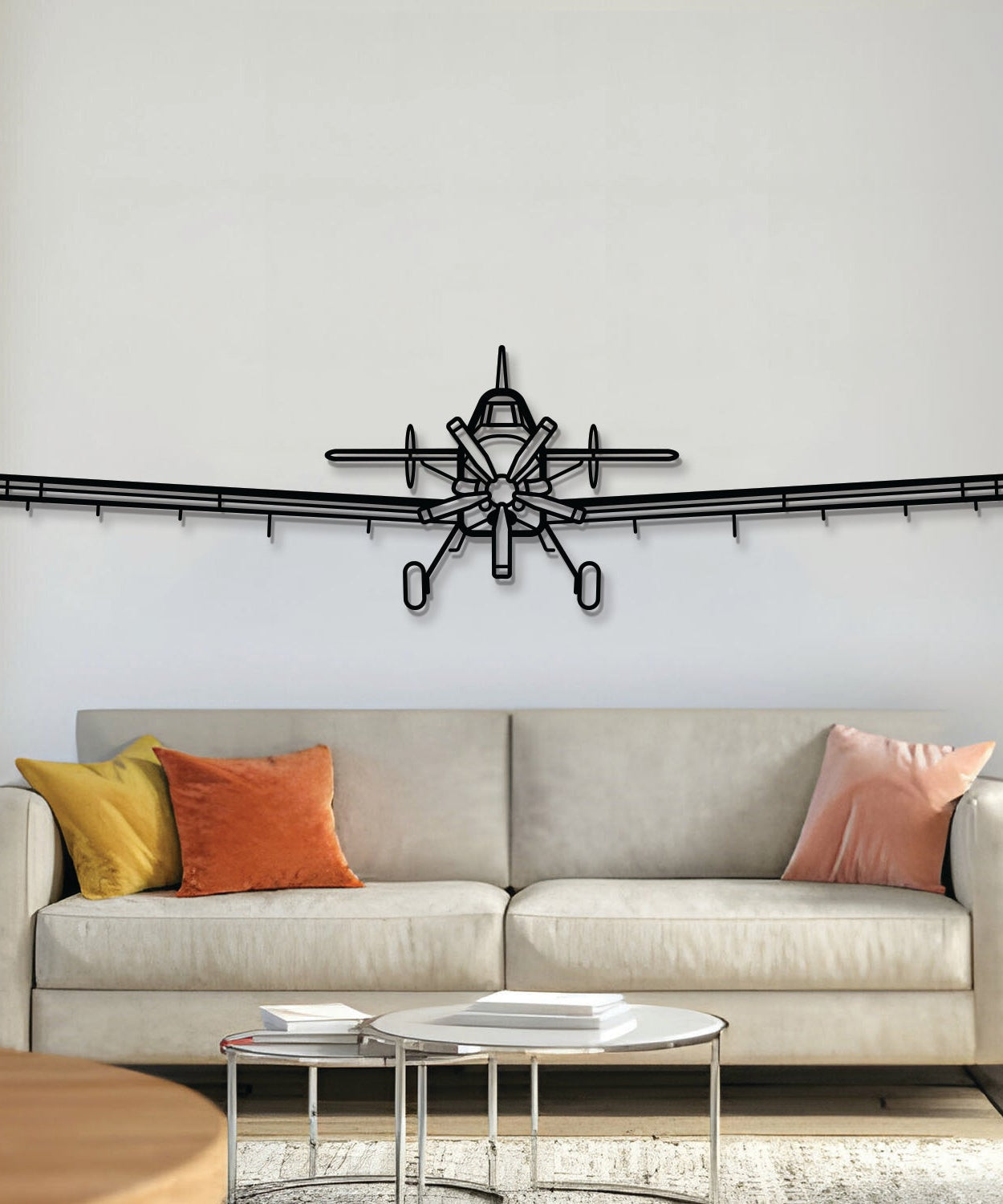AT-802 Frontansicht Flugzeug Wandbild aus Metall - NCP0259