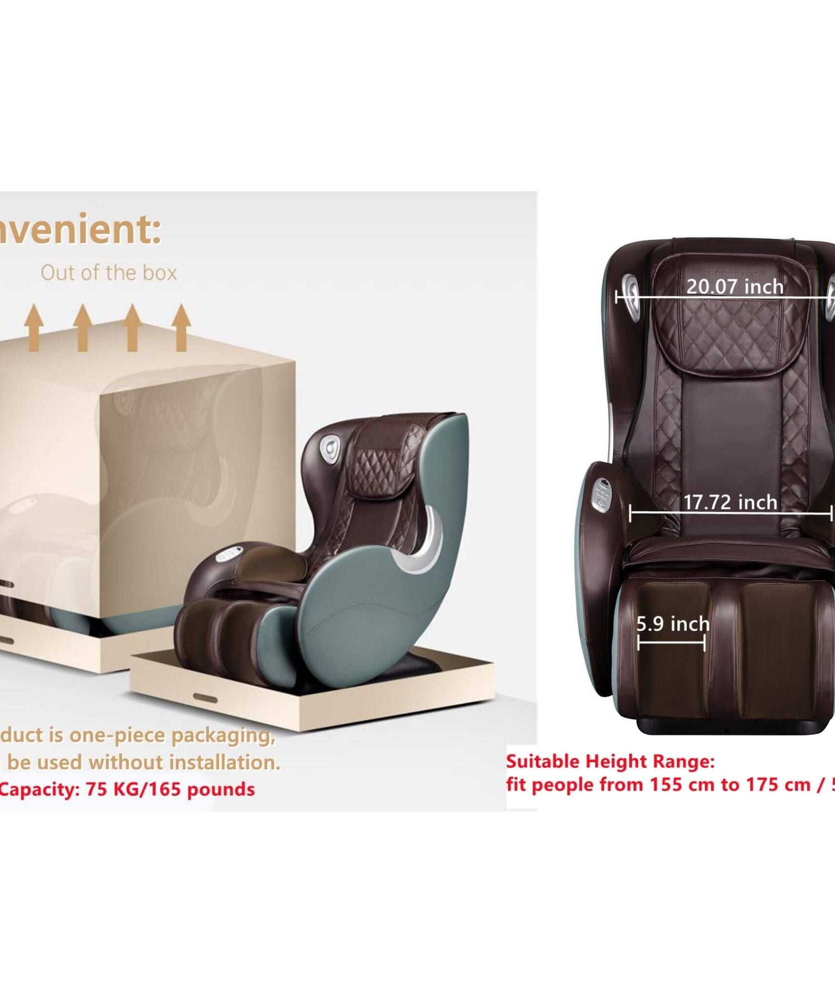Airvana Luxe SL-Track Full-Body Zero-Gravity Massage Chair Recliner With Shiatsu & Bluetooth Speaker [GR8526] (SAK57394)