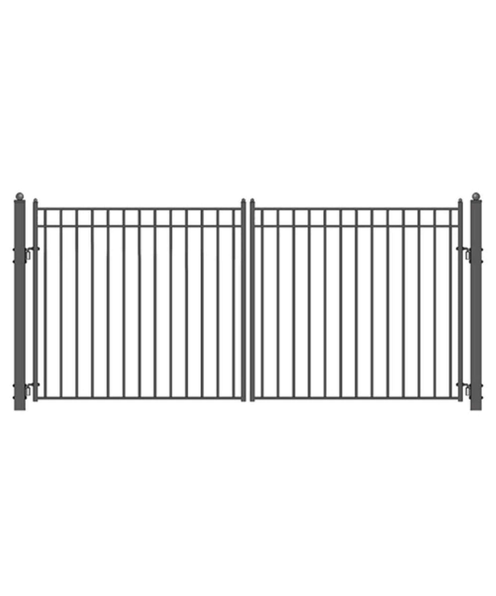 [12-18FT] Heavy-Duty Madrid-Style Premium Steel Dual-Swing Driveway Gate (SAK38546)