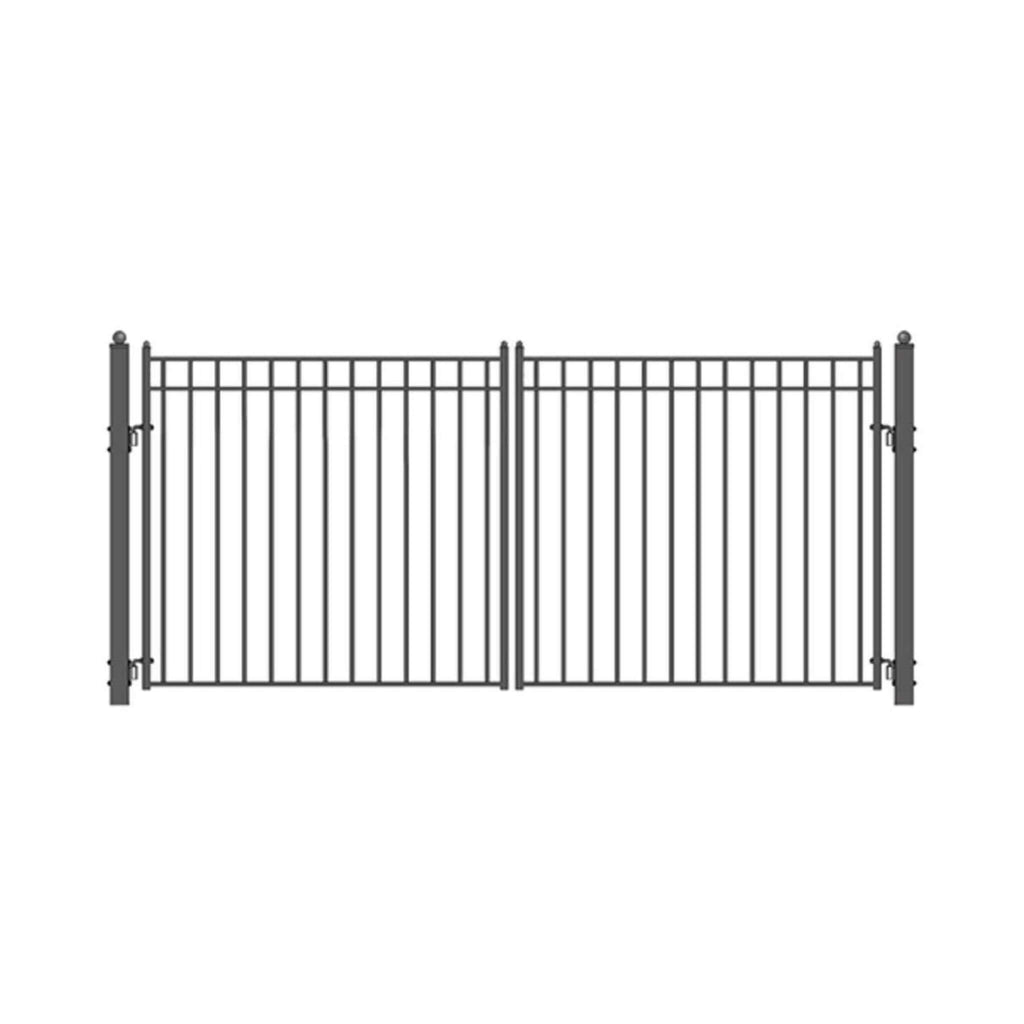 [12-18FT] Heavy-Duty Madrid-Style Premium Steel Dual-Swing Driveway Gate (SAK38546)