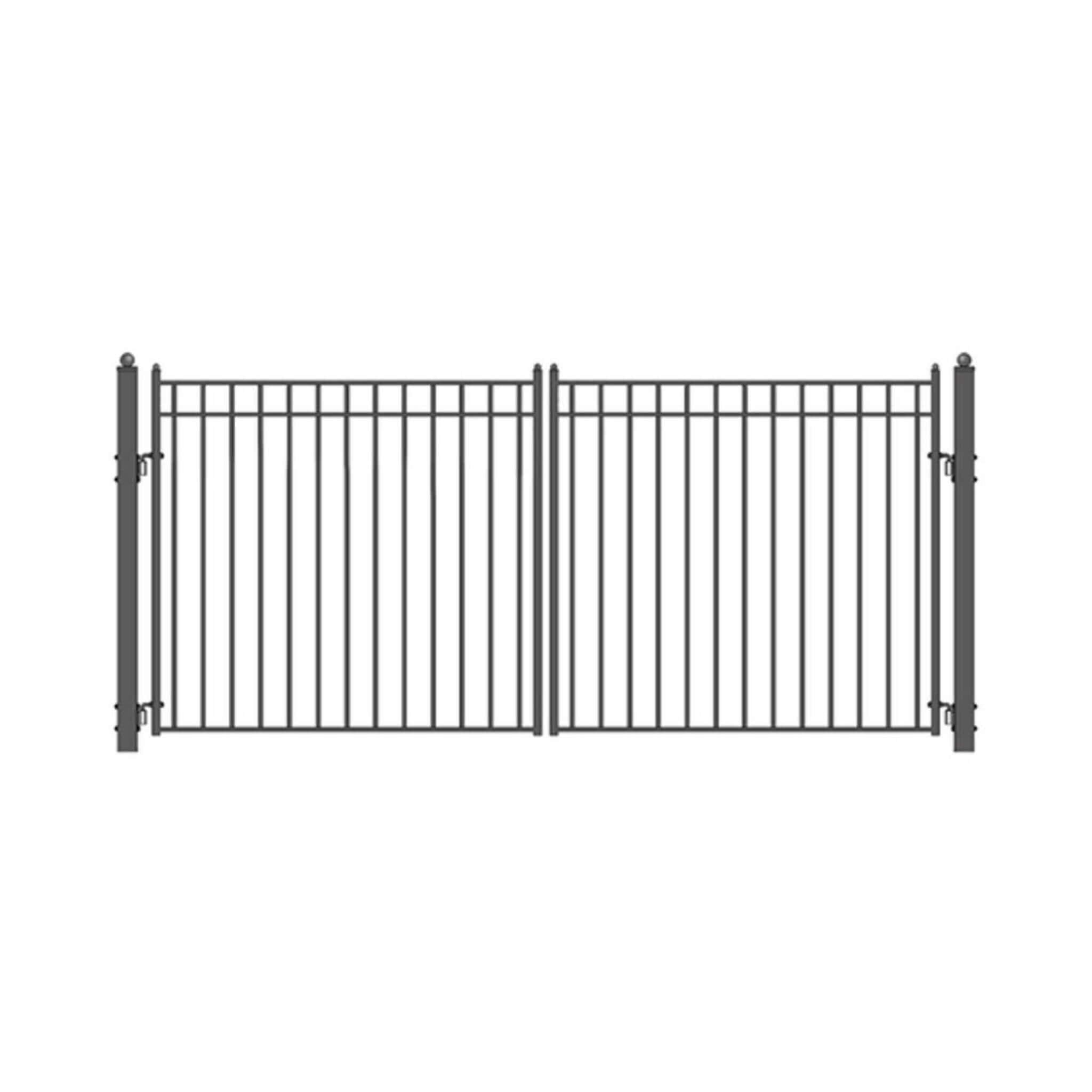 [12-18FT] Heavy-Duty Madrid-Style Premium Steel Dual-Swing Driveway Gate (SAK38546)