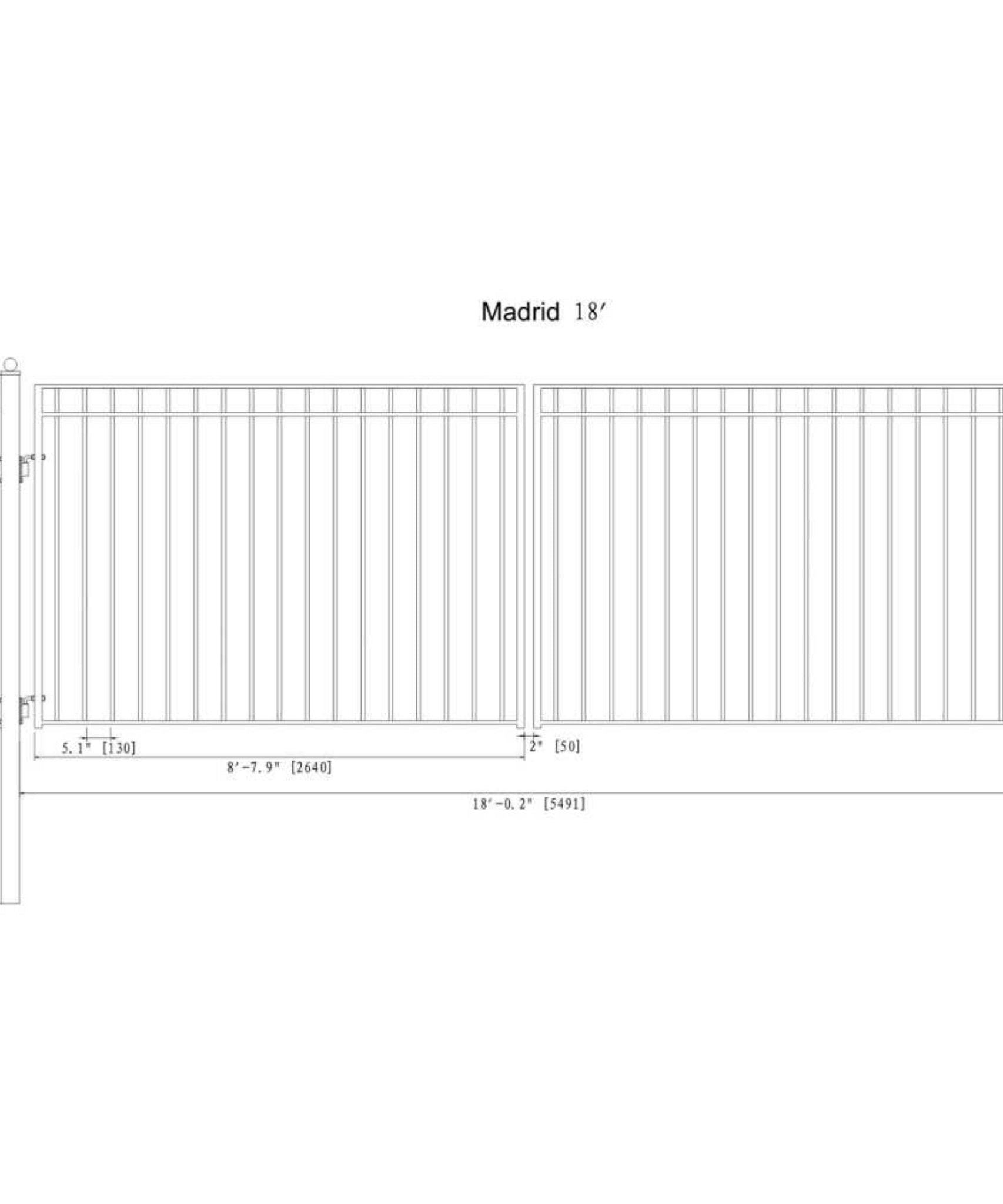 [12-18FT] Heavy-Duty Madrid-Style Premium Steel Dual-Swing Driveway Gate (SAK38546)