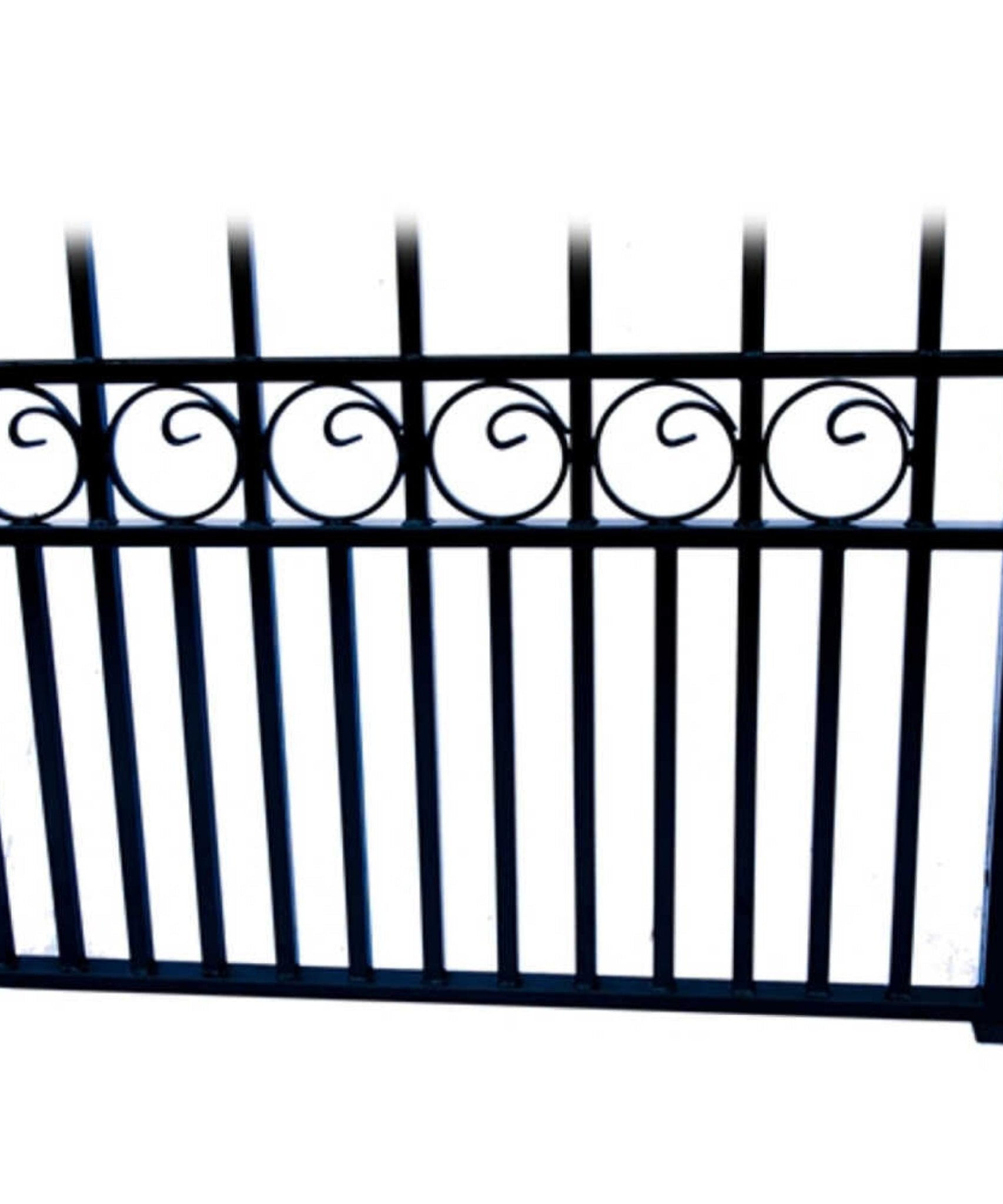 [12-18FT] Heavy-Duty Paris-Style Steel Premium Dual-Swing Driveway Gate (SAK97031)