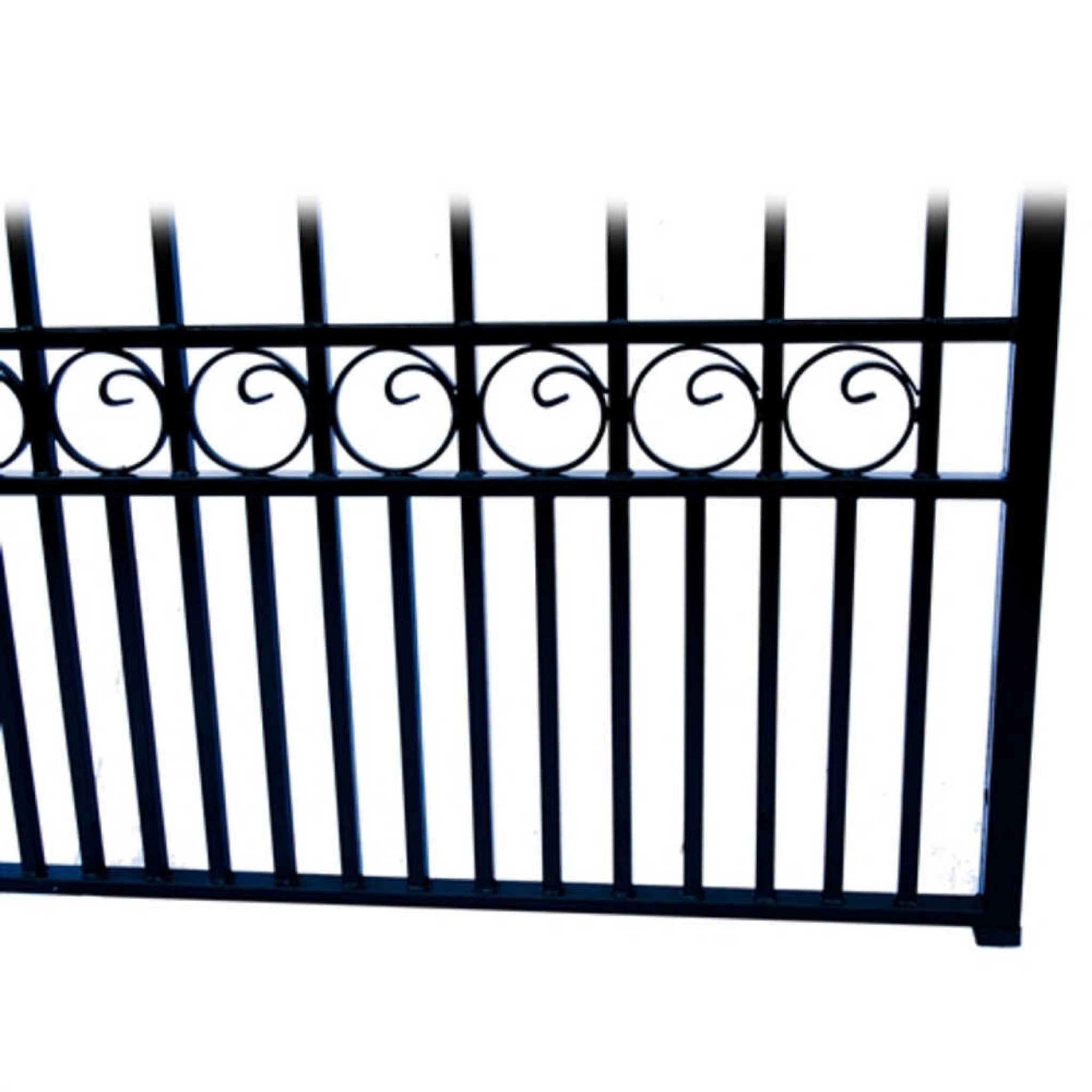 [12-18FT] Heavy-Duty Paris-Style Steel Premium Dual-Swing Driveway Gate (SAK97031)