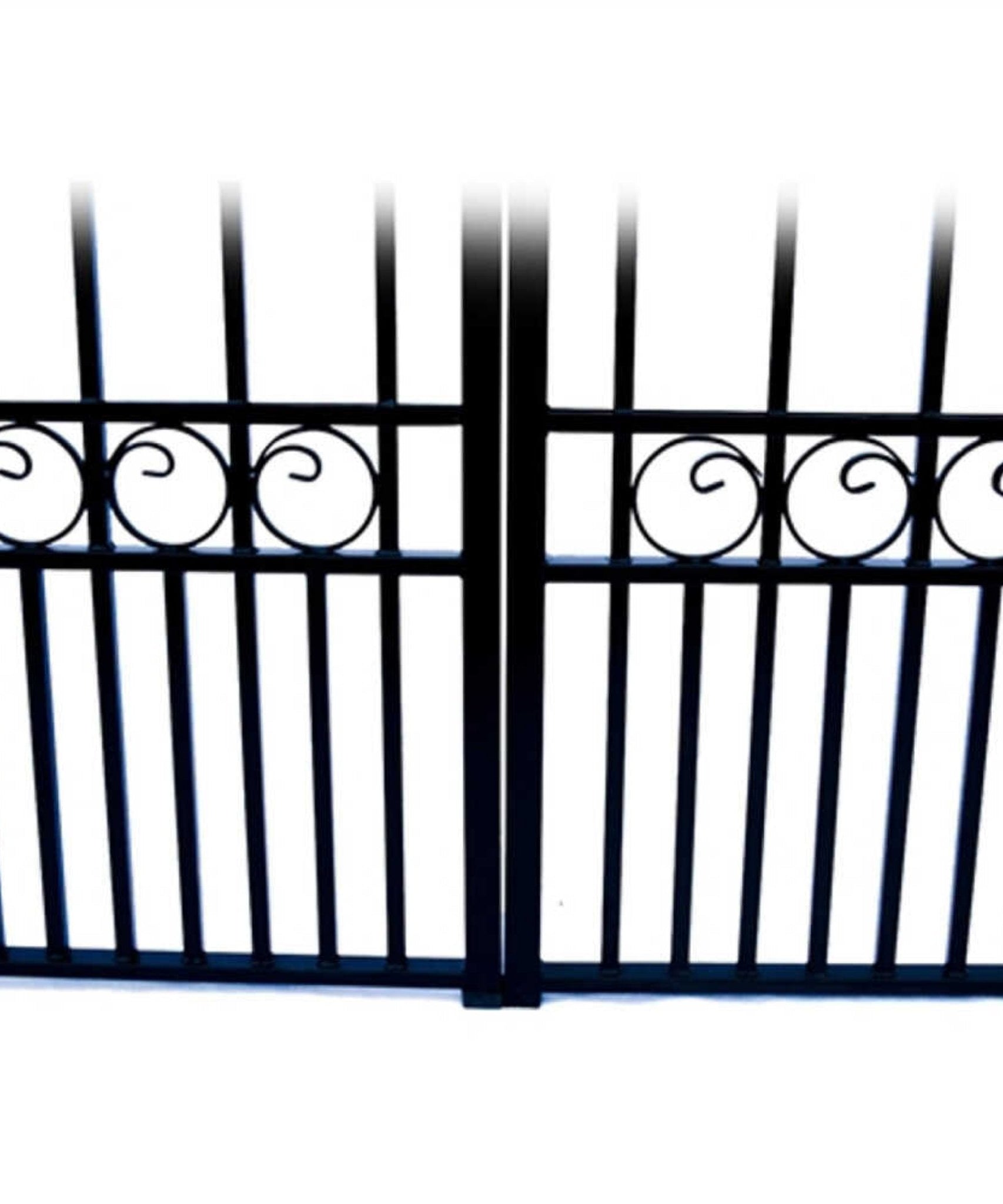 [12-18FT] Heavy-Duty Paris-Style Steel Premium Dual-Swing Driveway Gate (SAK97031)