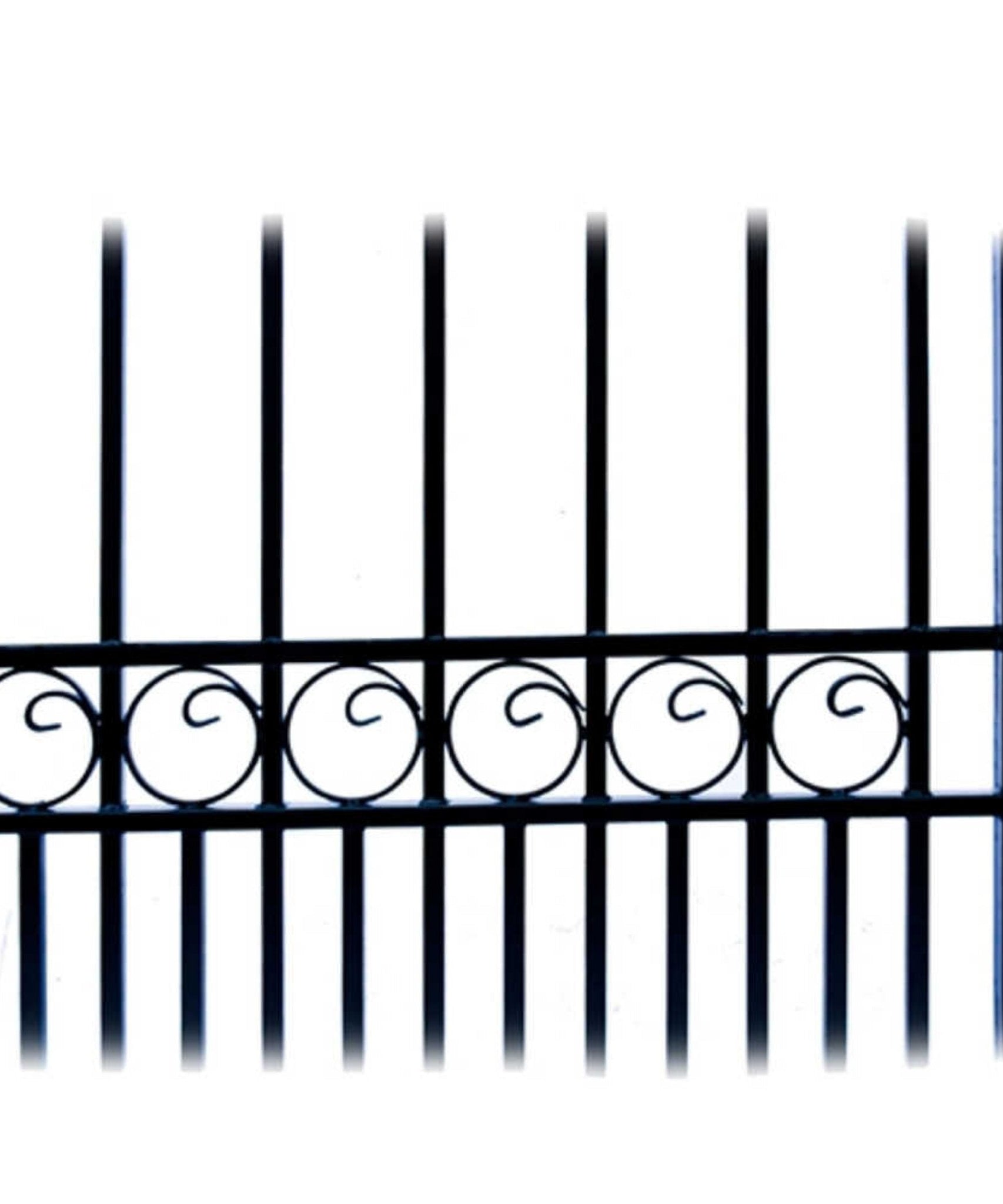 [12-18FT] Heavy-Duty Paris-Style Steel Premium Dual-Swing Driveway Gate (SAK97031)