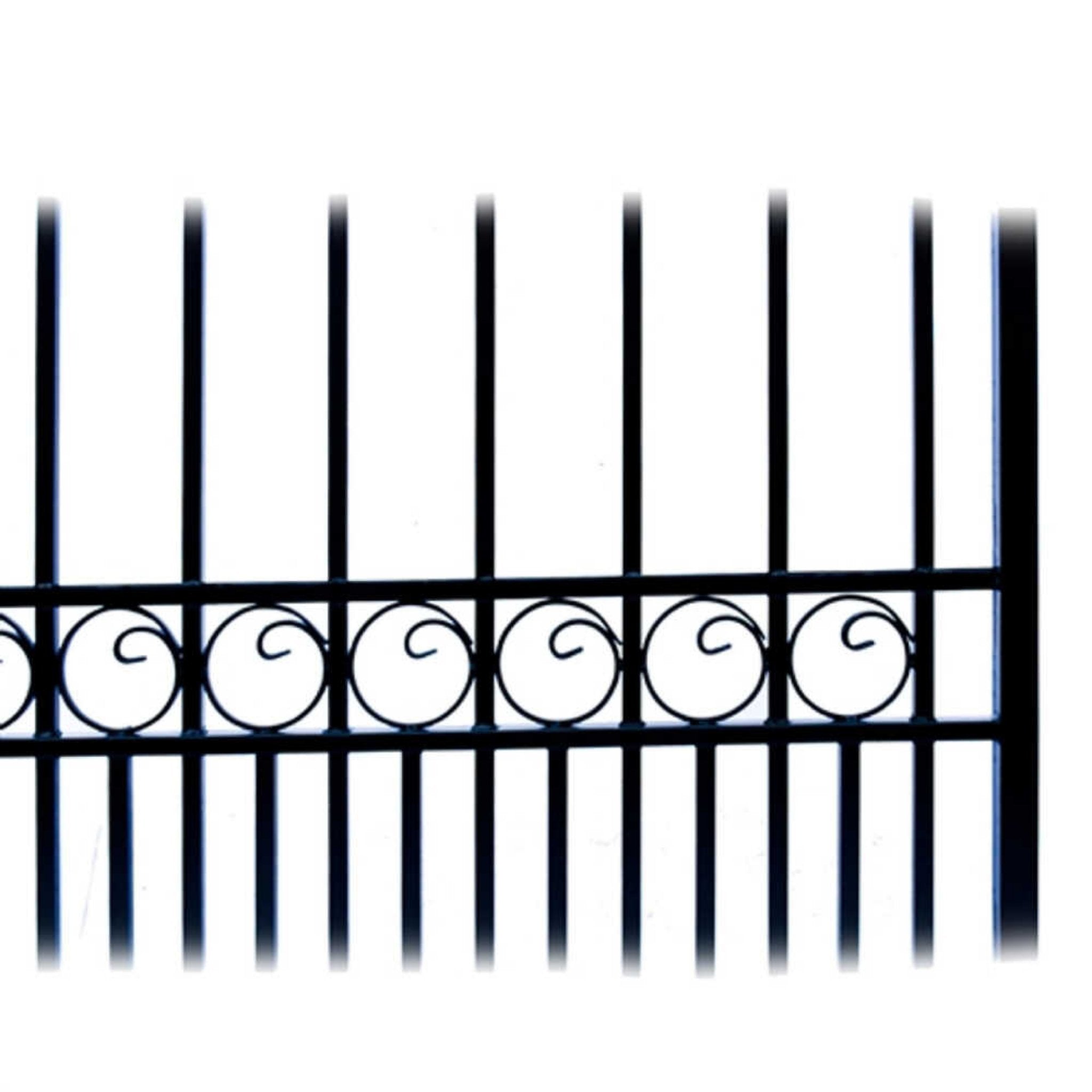 [12-18FT] Heavy-Duty Paris-Style Steel Premium Dual-Swing Driveway Gate (SAK97031)