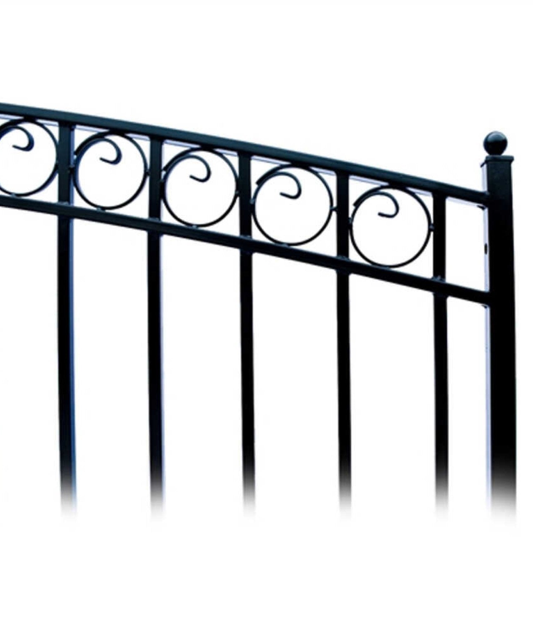 [12-18FT] Heavy-Duty Paris-Style Steel Premium Dual-Swing Driveway Gate (SAK97031)