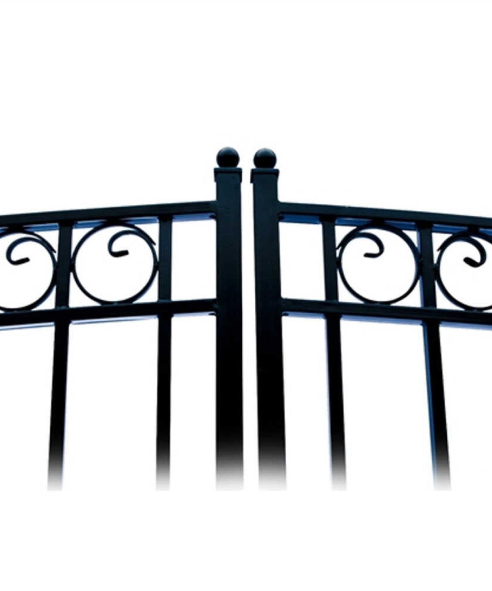 [12-18FT] Heavy-Duty Paris-Style Steel Premium Dual-Swing Driveway Gate (SAK97031)