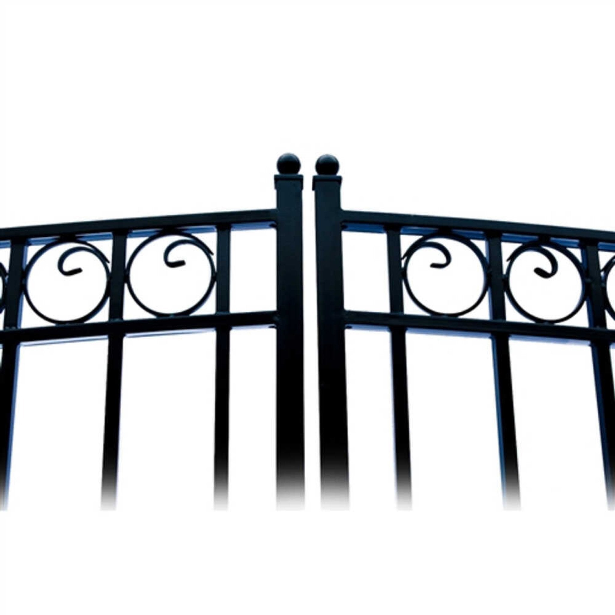[12-18FT] Heavy-Duty Paris-Style Steel Premium Dual-Swing Driveway Gate (SAK97031)