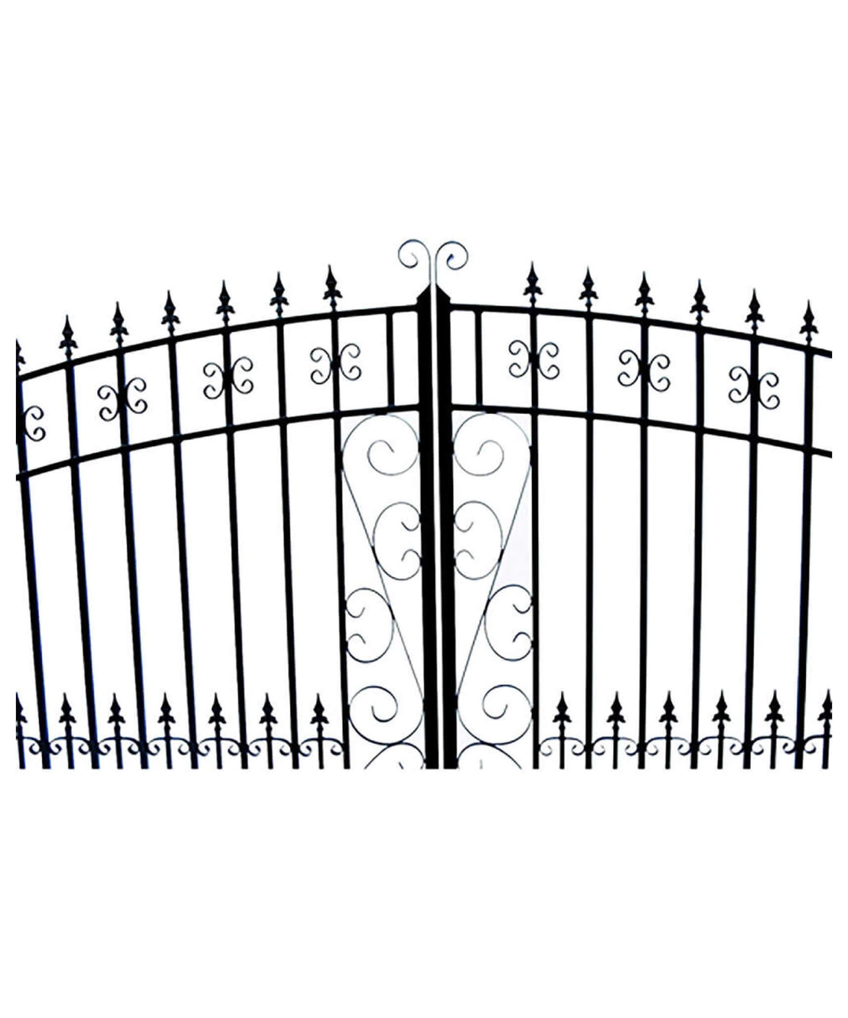 [12-18FT] Heavy-Duty Venice-Style Steel Dual-Swing Driveway Gate (SAK68025)