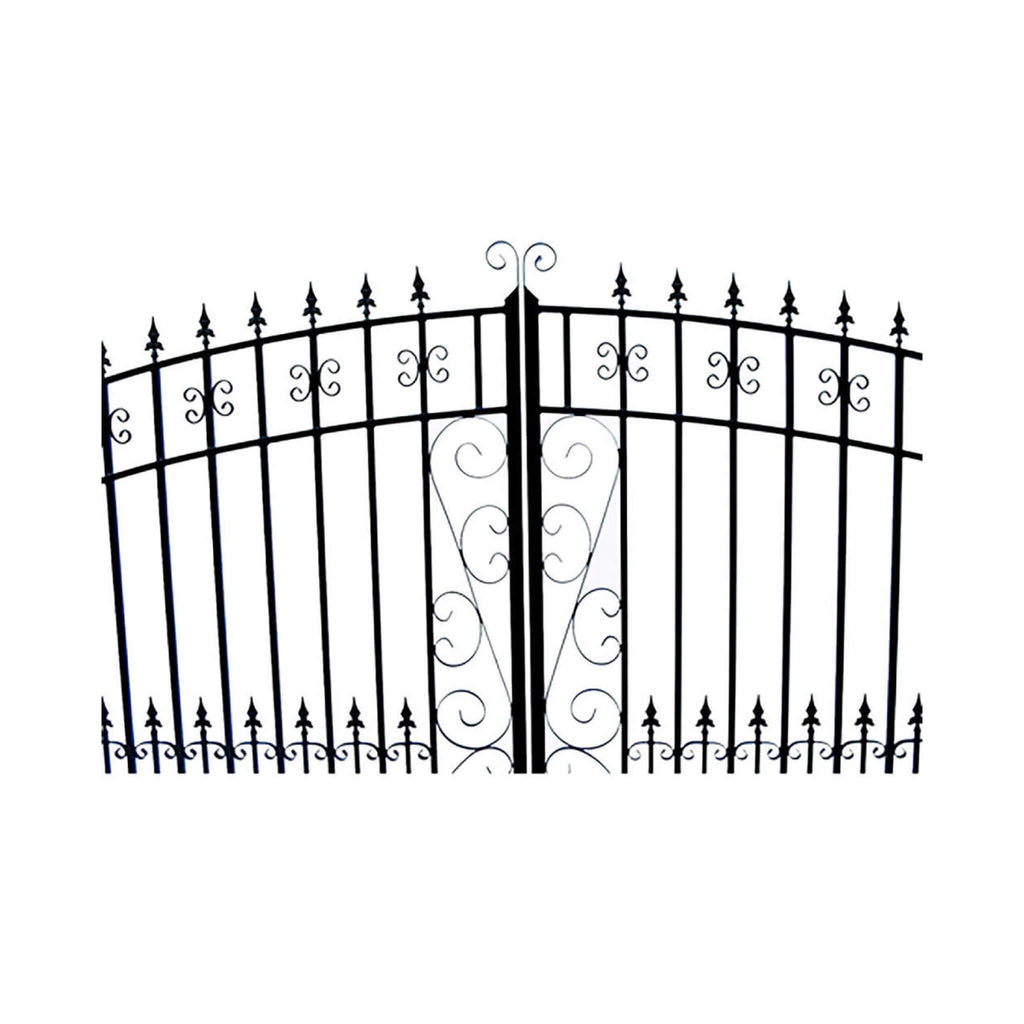 [12-18FT] Heavy-Duty Venice-Style Steel Dual-Swing Driveway Gate (SAK68025)