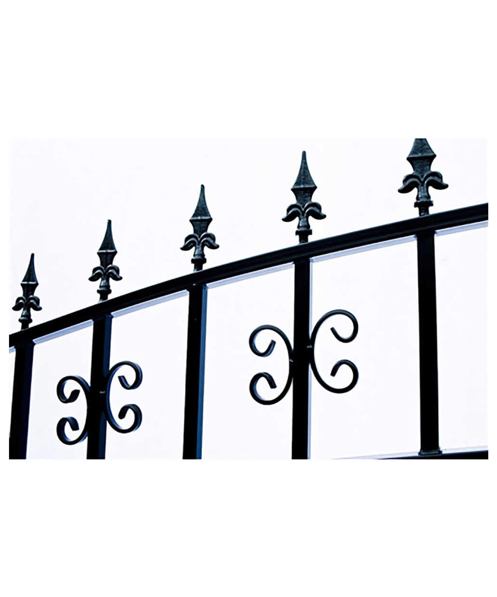 [12-18FT] Heavy-Duty Venice-Style Steel Dual-Swing Driveway Gate (SAK68025)