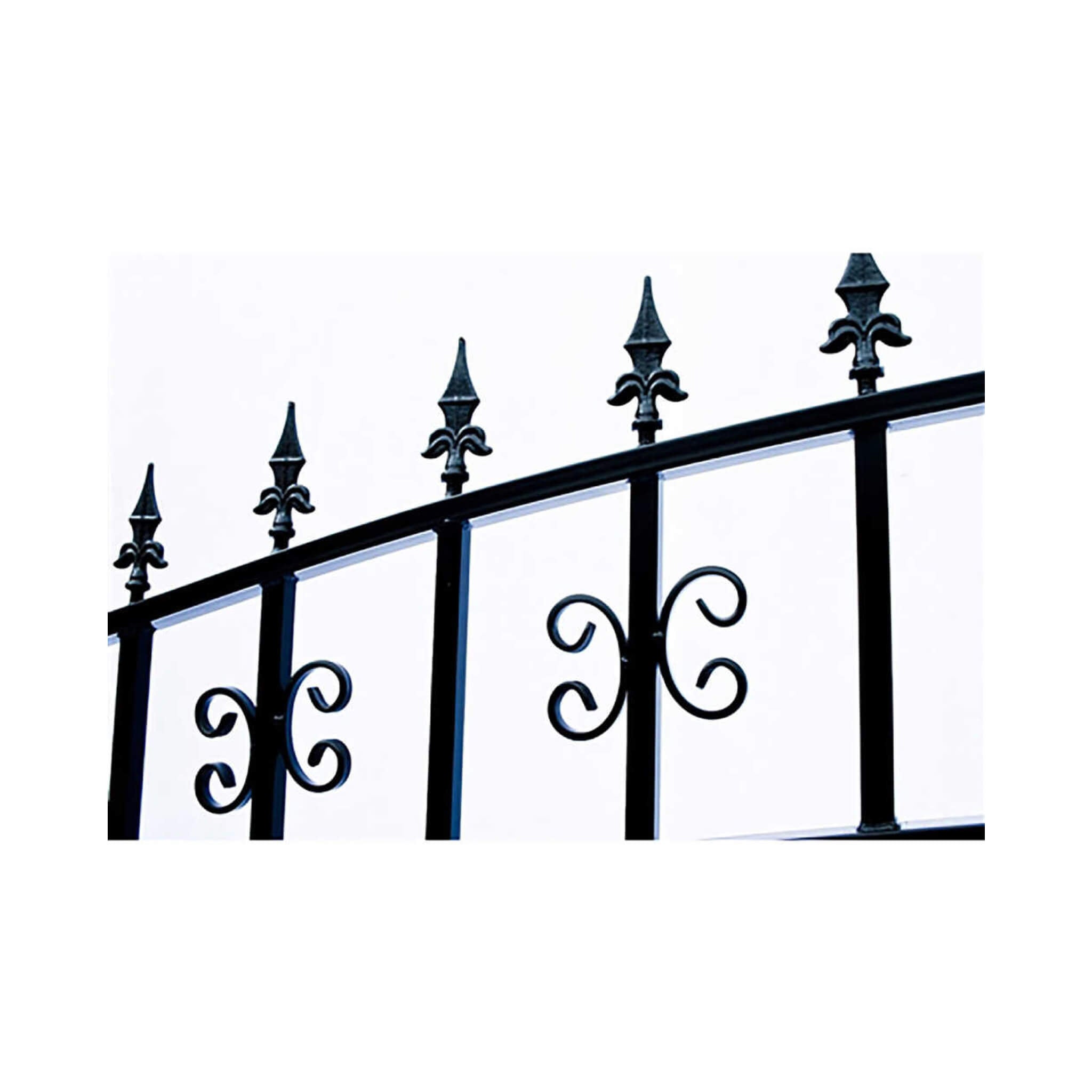 [12-18FT] Heavy-Duty Venice-Style Steel Dual-Swing Driveway Gate (SAK68025)