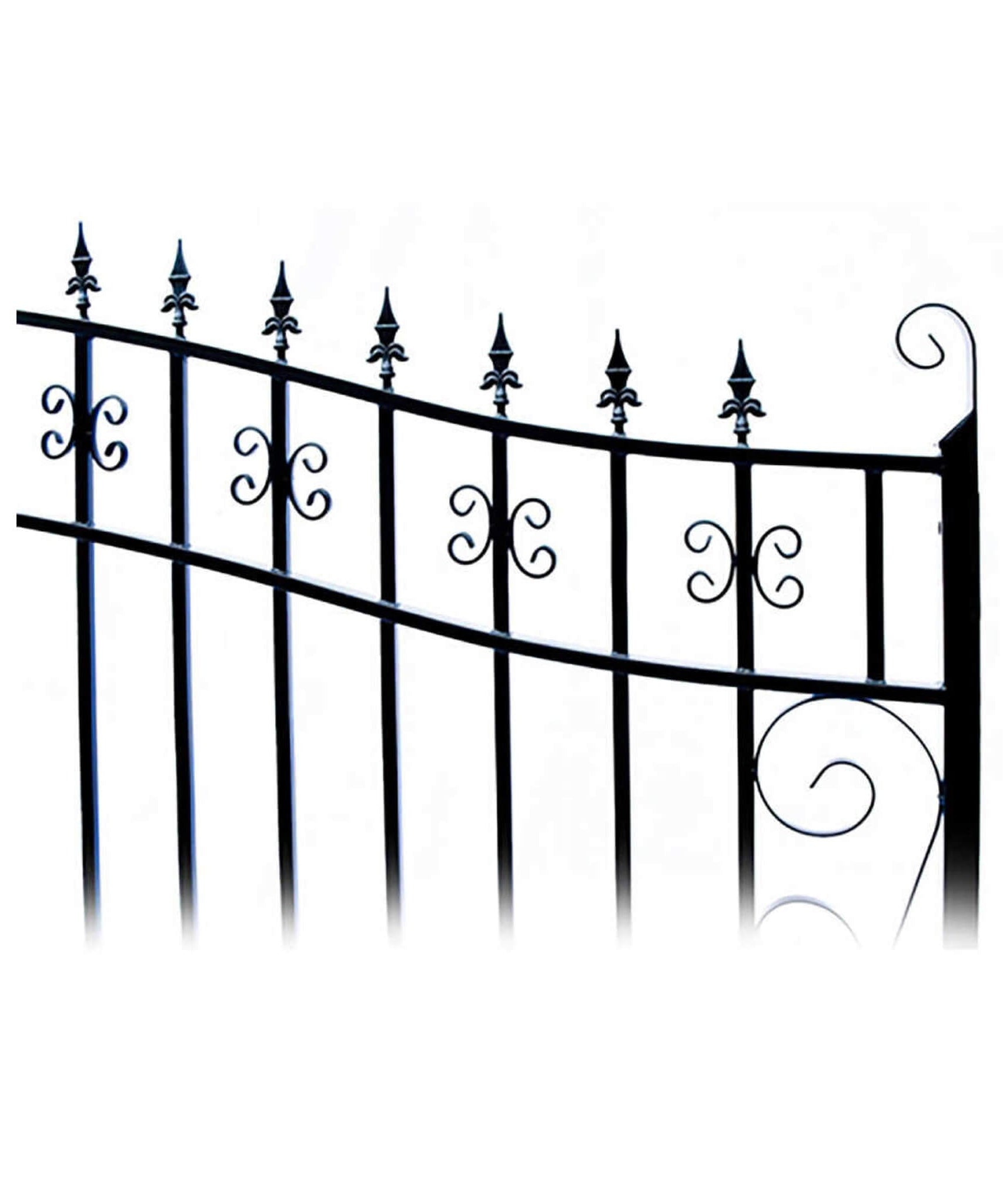 [12-18FT] Heavy-Duty Venice-Style Steel Dual-Swing Driveway Gate (SAK68025)