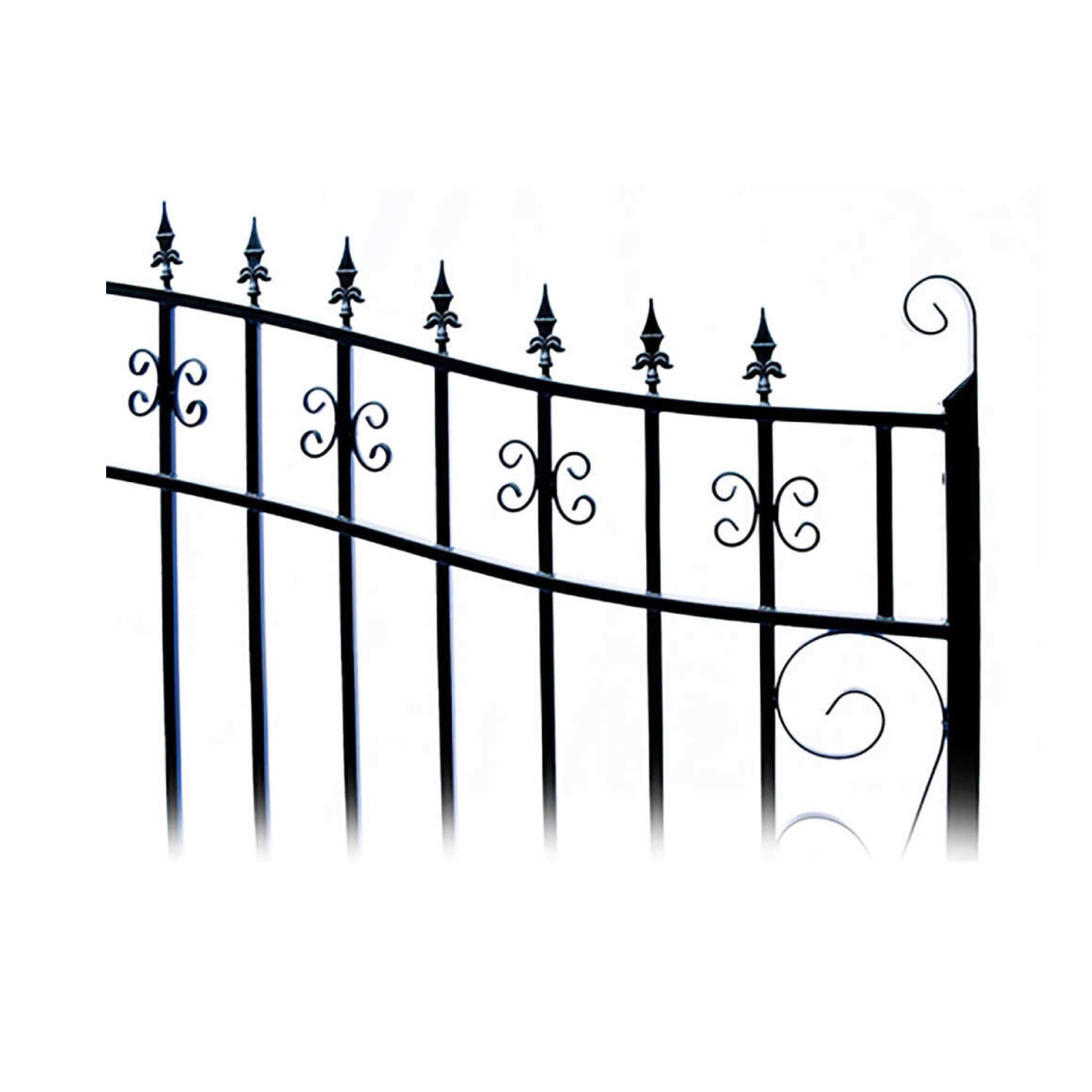[12-18FT] Heavy-Duty Venice-Style Steel Dual-Swing Driveway Gate (SAK68025)