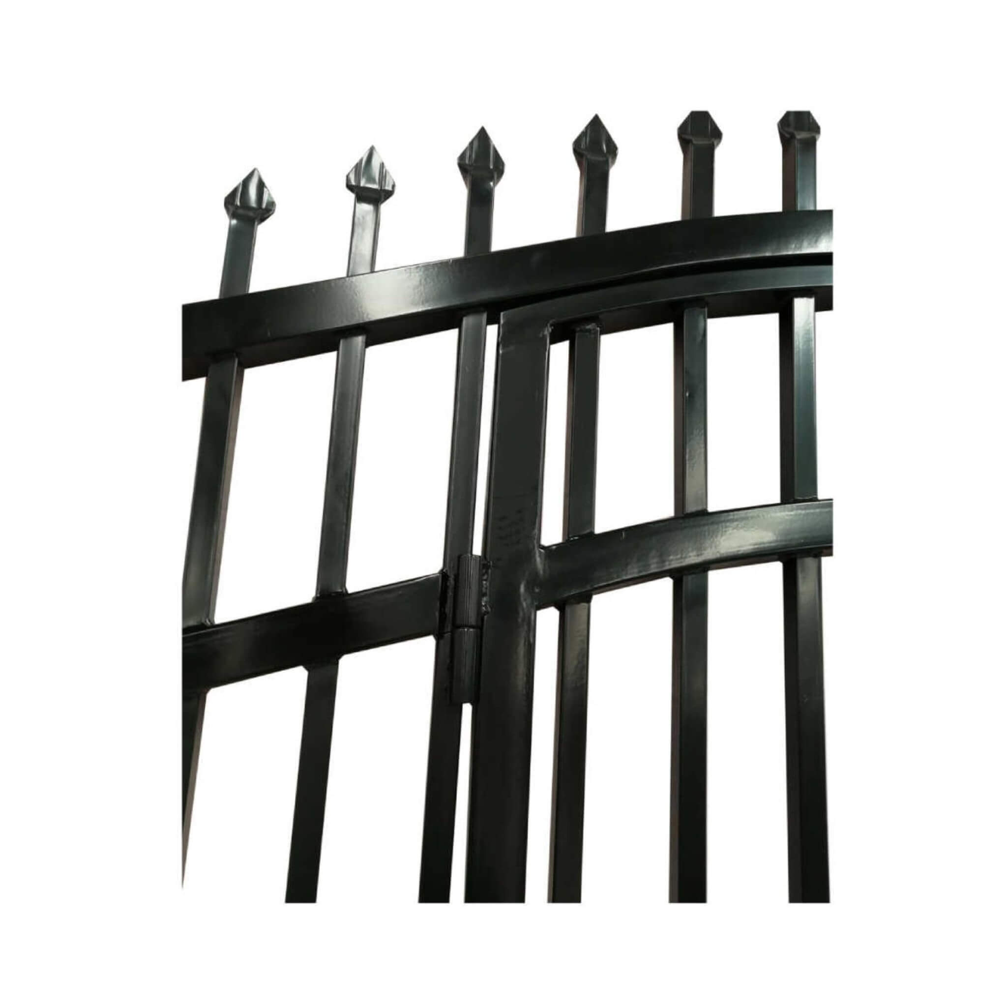 [12-18FT] Heavy-Duty Vienna-Style Steel Dual-Swing Driveway Gate With Built-In Pedestrian Door (SAK75103)