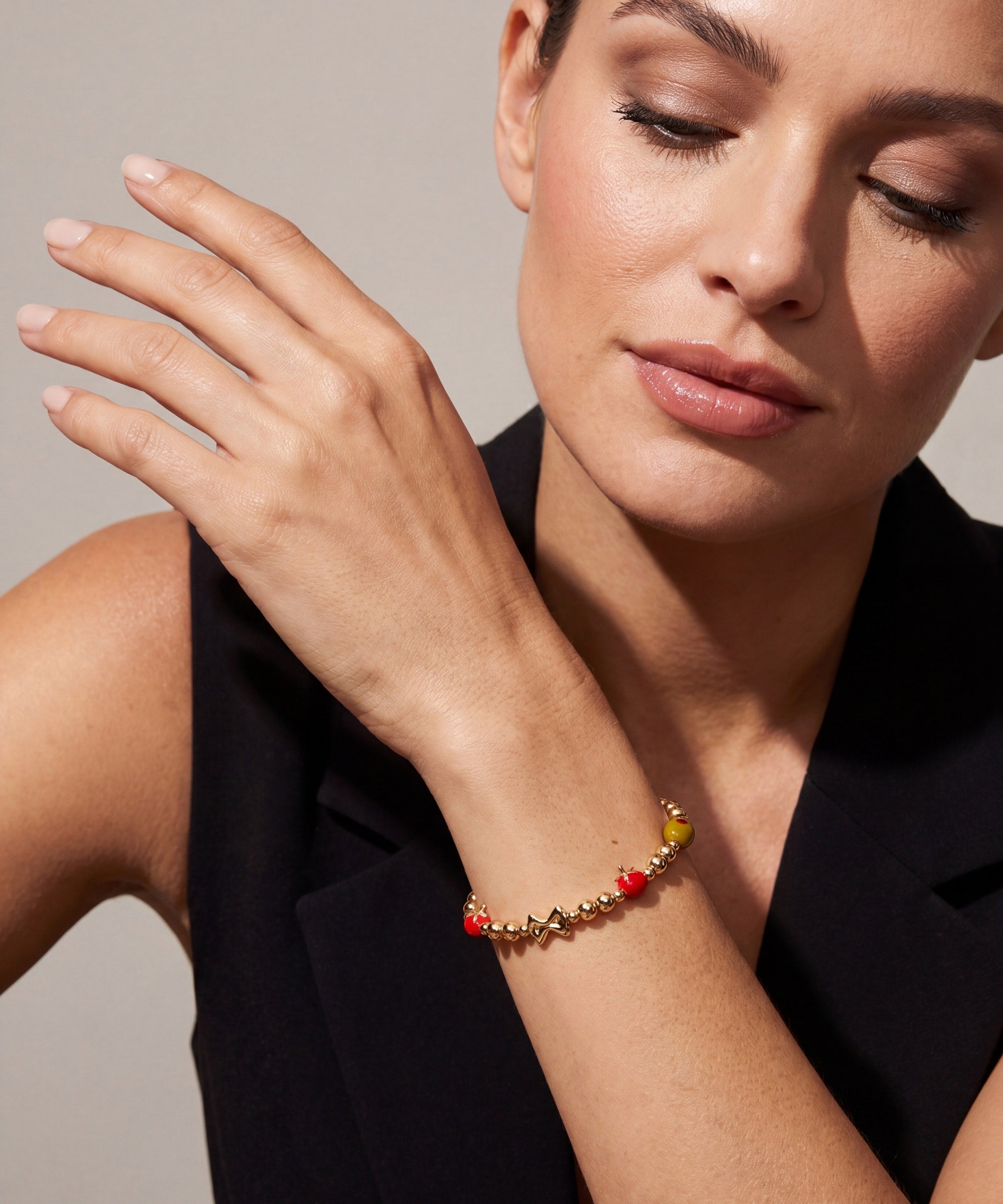 Pasta Girl Beaded Bangle