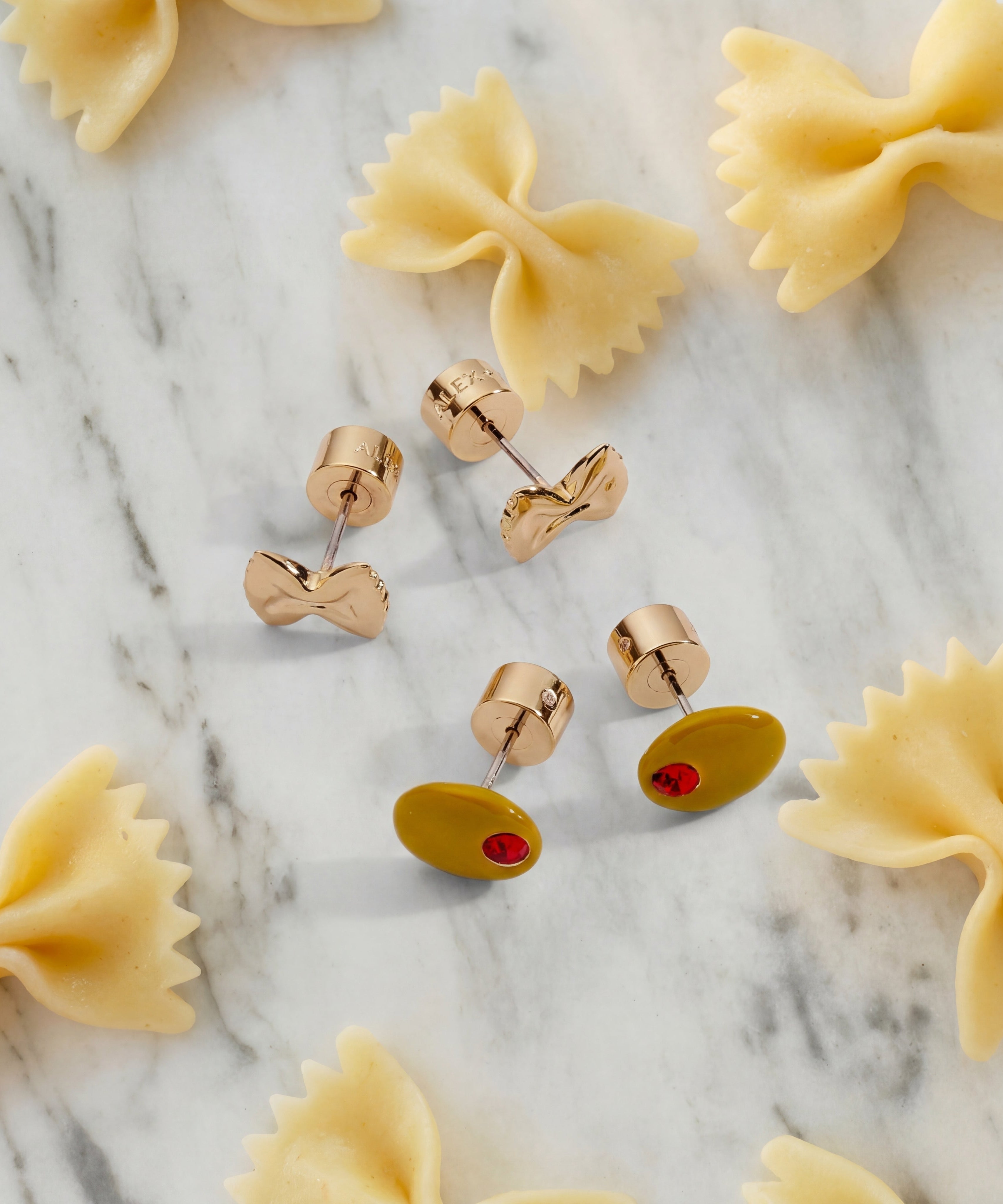 Pasta Girl Stud Earrings Set Of 2