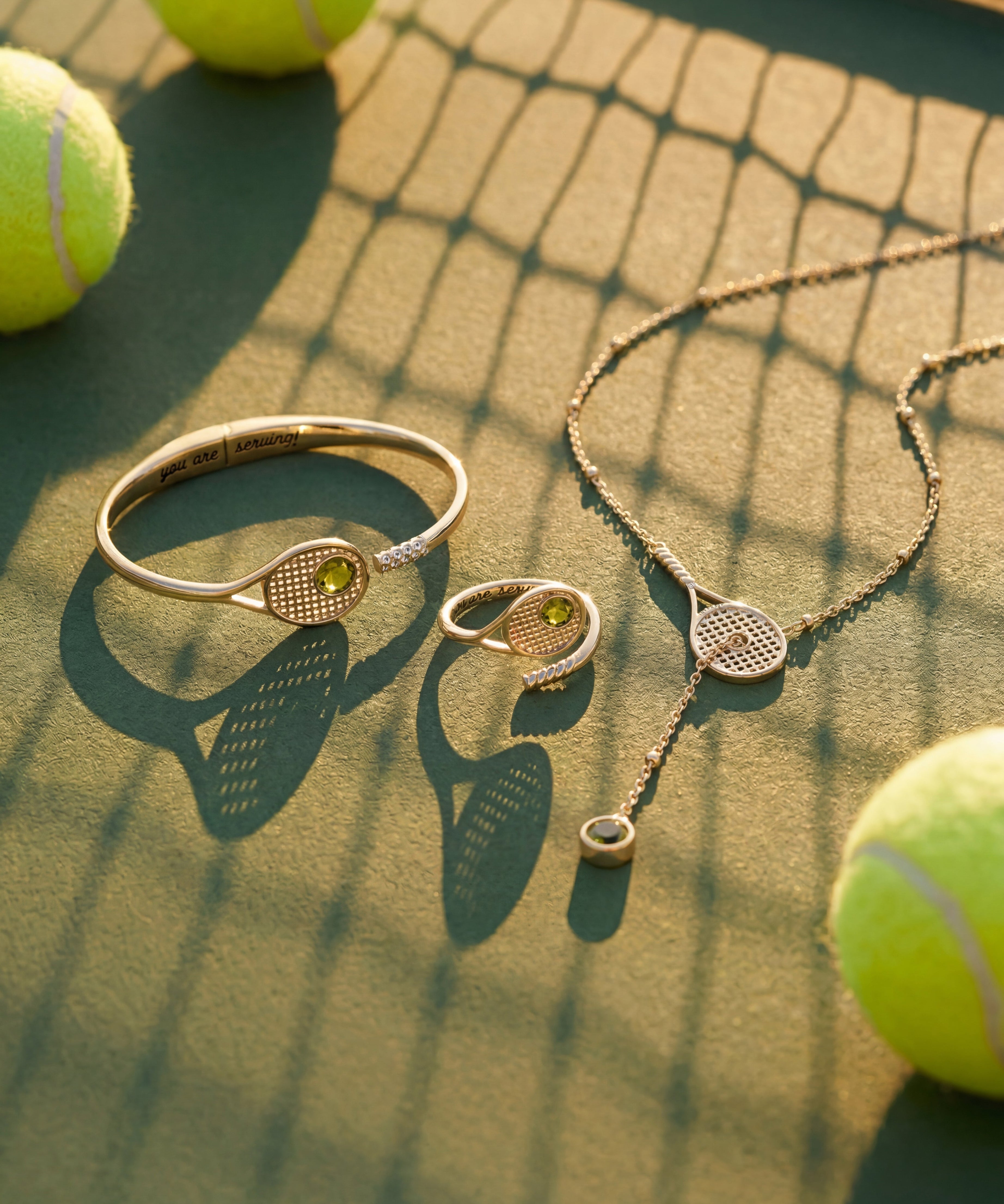 Tennis Racket 'You Are Serving' Wrap Ring