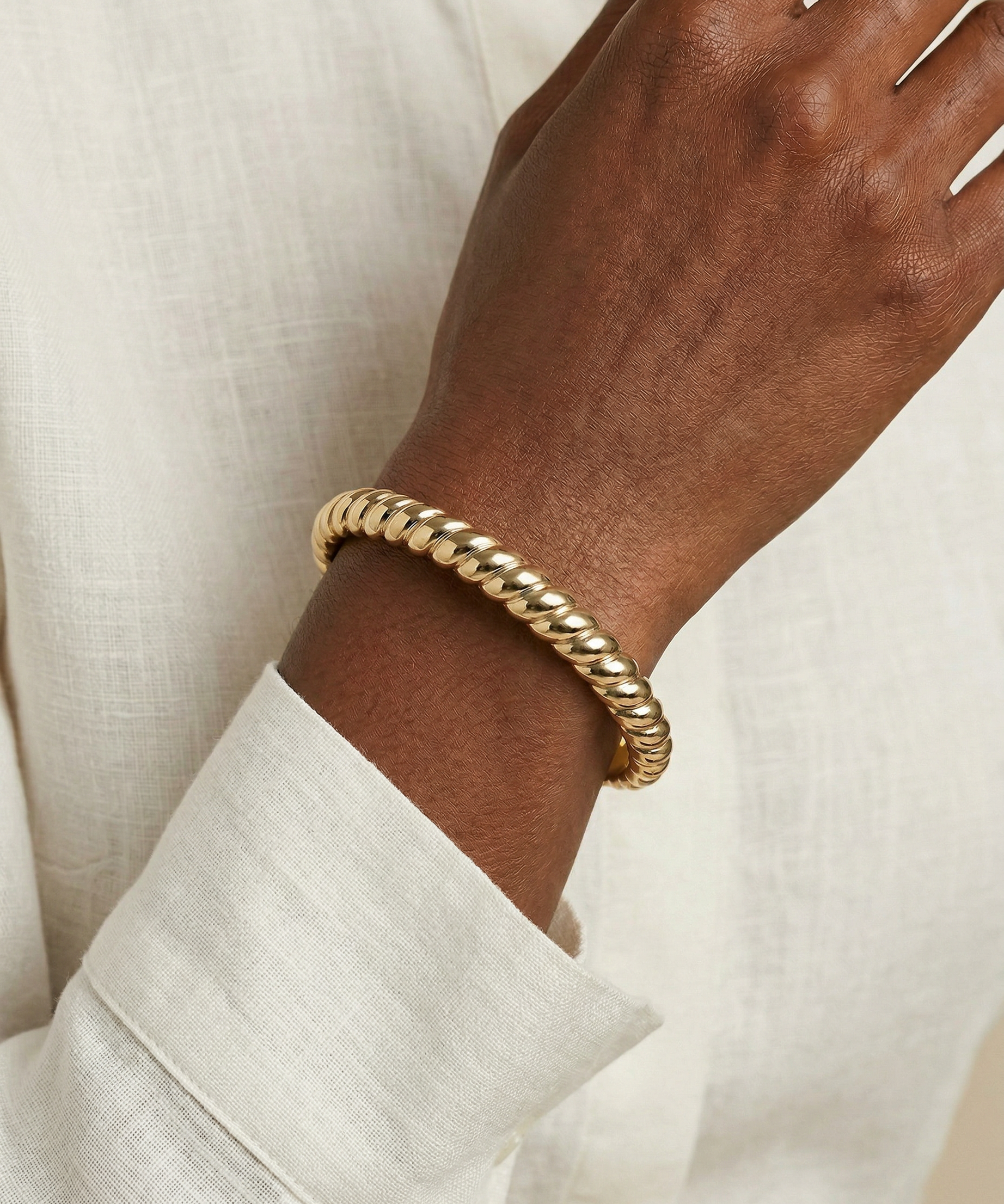 Stainless Steel Rope Textured Bangle