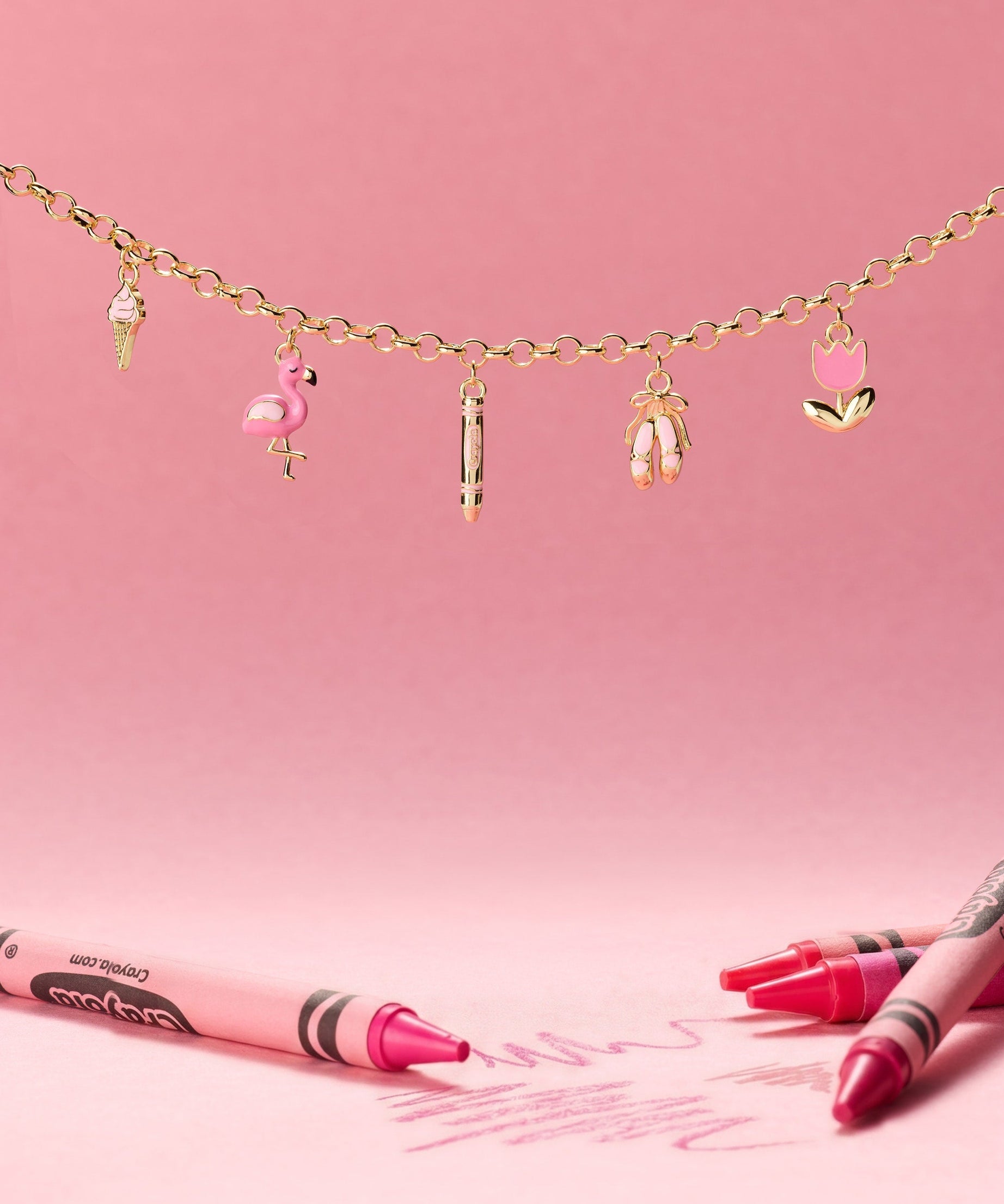 Crayola Fan Favorites Tickle Me Pink Charm Bracelet