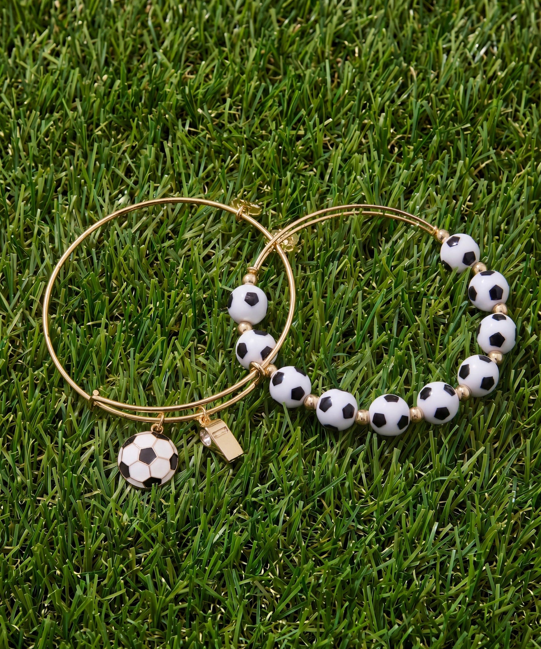 Soccer & Whistle Charm Bangle