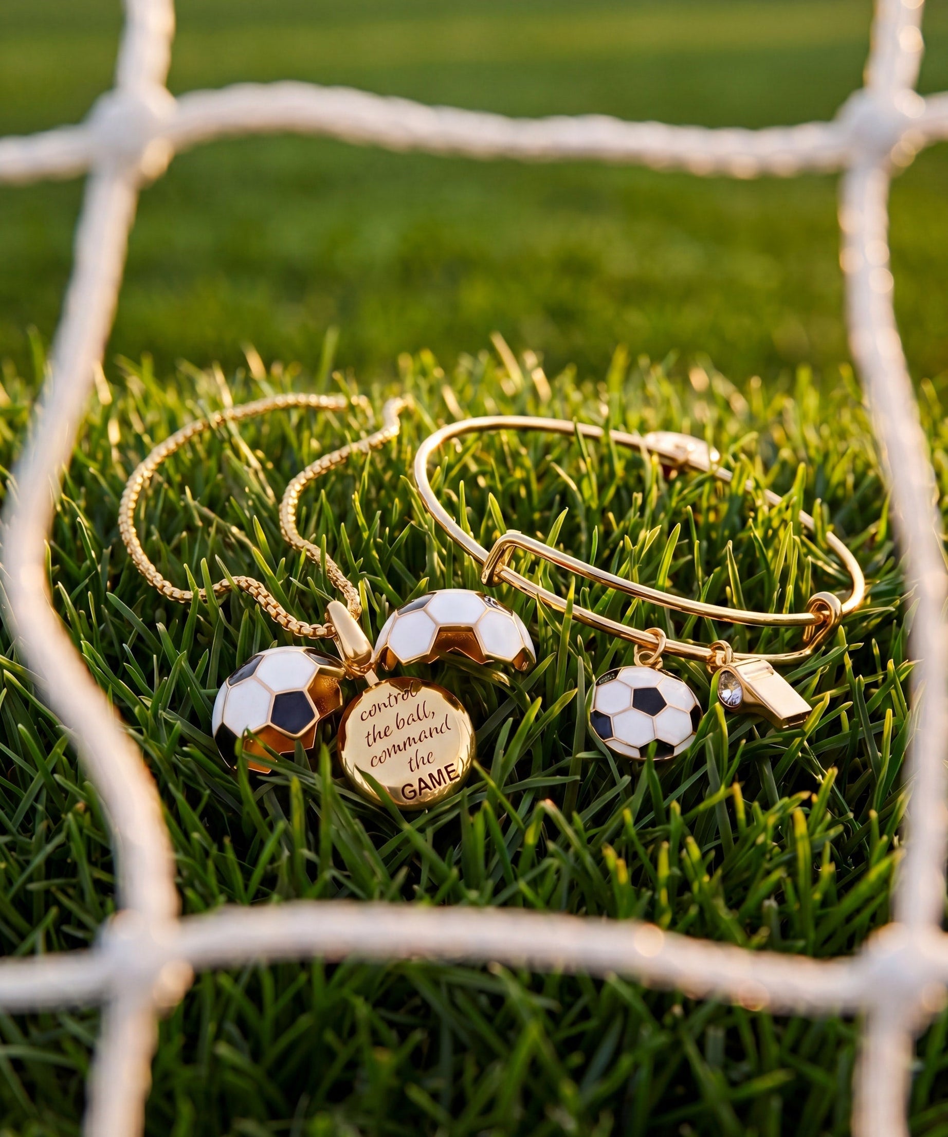 Soccer Ball "Control The Ball, Command The Game" Locket Necklace