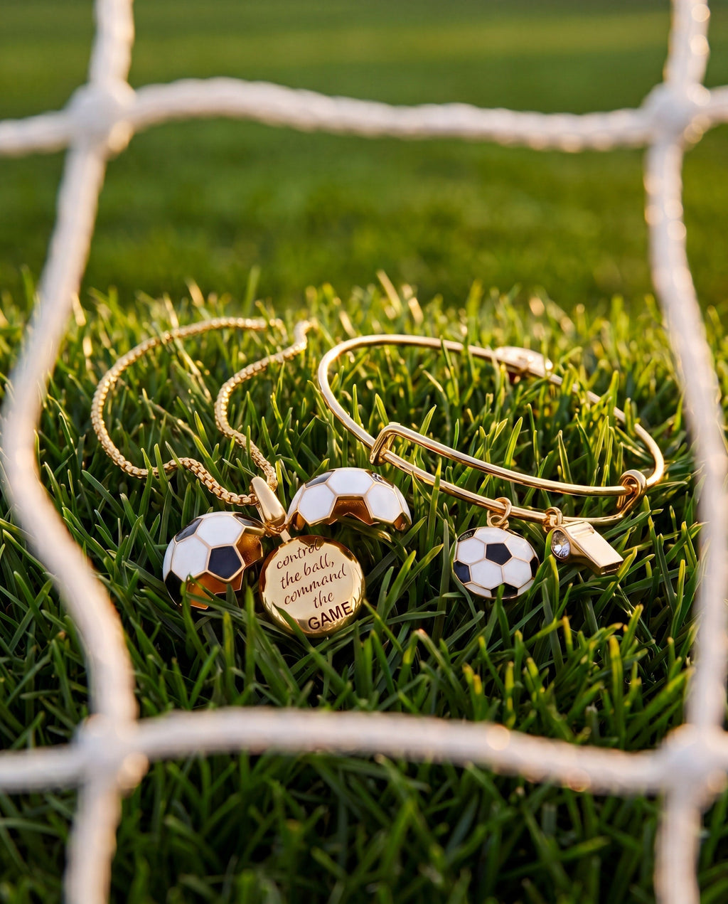 Soccer Ball "Control The Ball, Command The Game" Locket Necklace