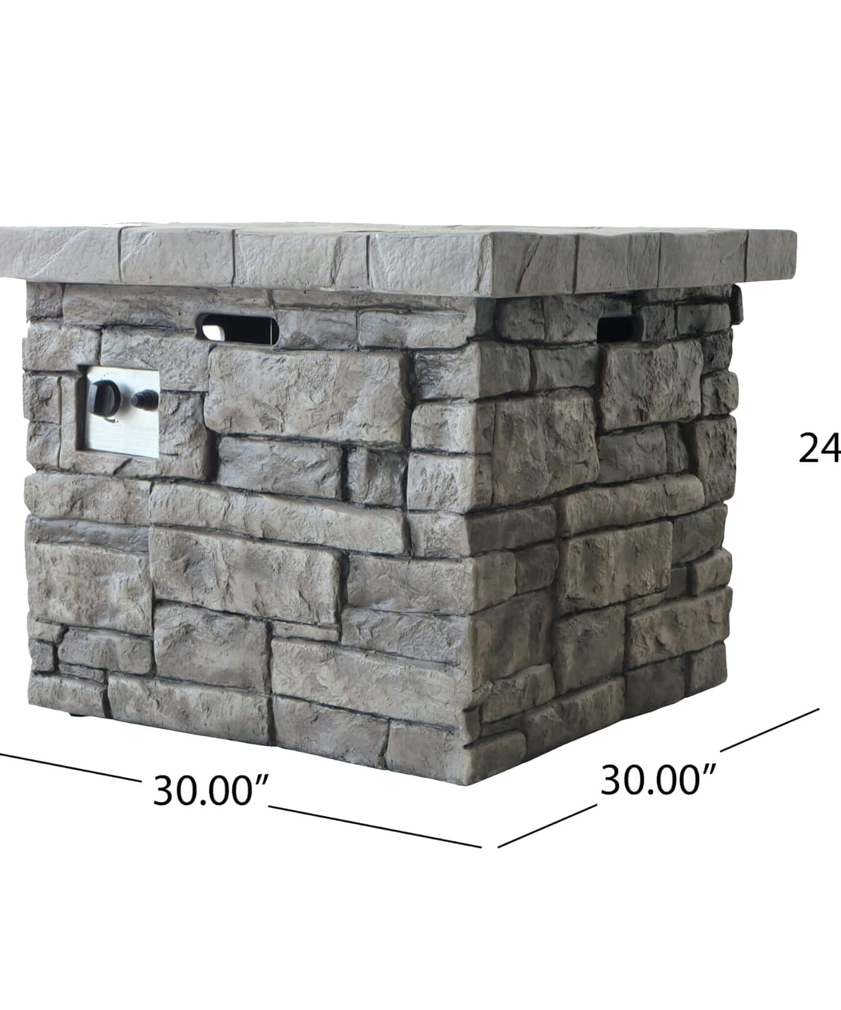 Alora 30-Inch Modern Outdoor 40K BTU Steel Frame Propane Fire Table With Lava Rocks (SAK12756)