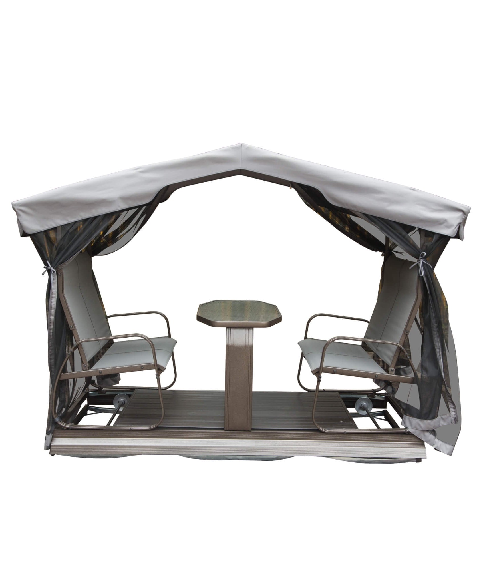 Alora 4-Seat Outdoor Aluminum Patio Swing Glider Bench With Canopy (SAK41726)