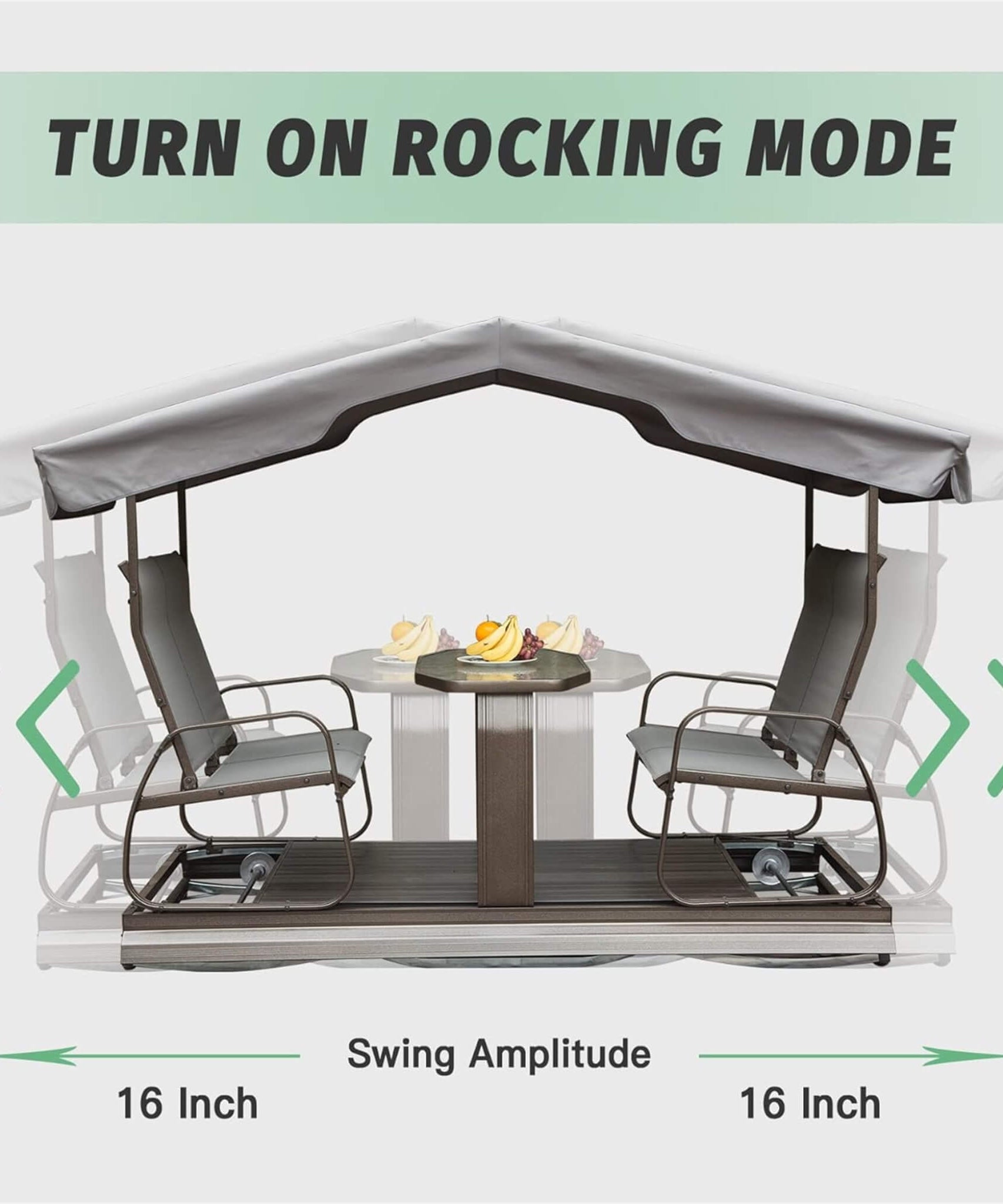 Alora 4-Seat Outdoor Aluminum Patio Swing Glider Bench With Canopy (SAK41726)