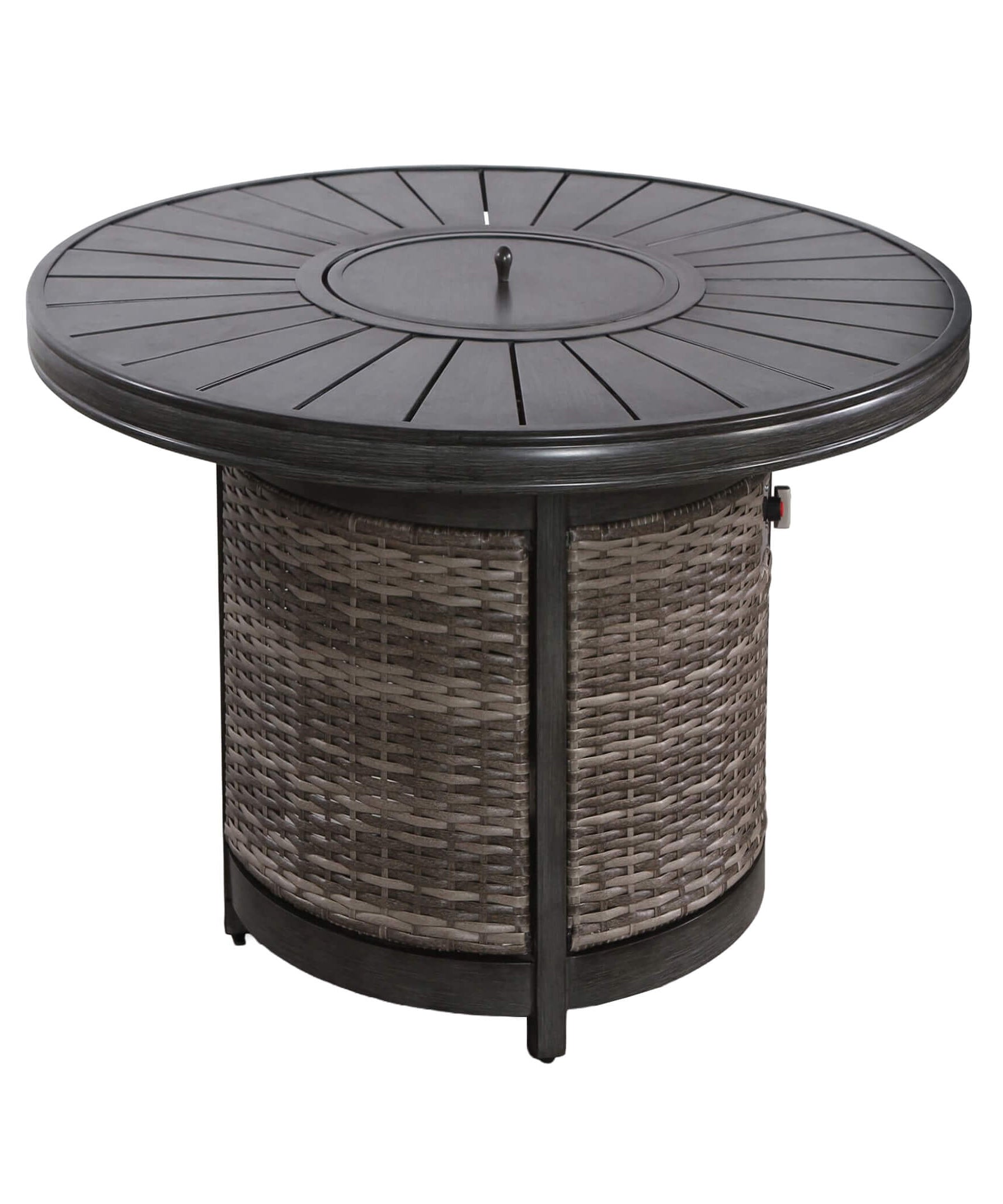 Alora 52-Inch Propane Fire Pit Wicker Table With Aluminum Top (SAK28510)