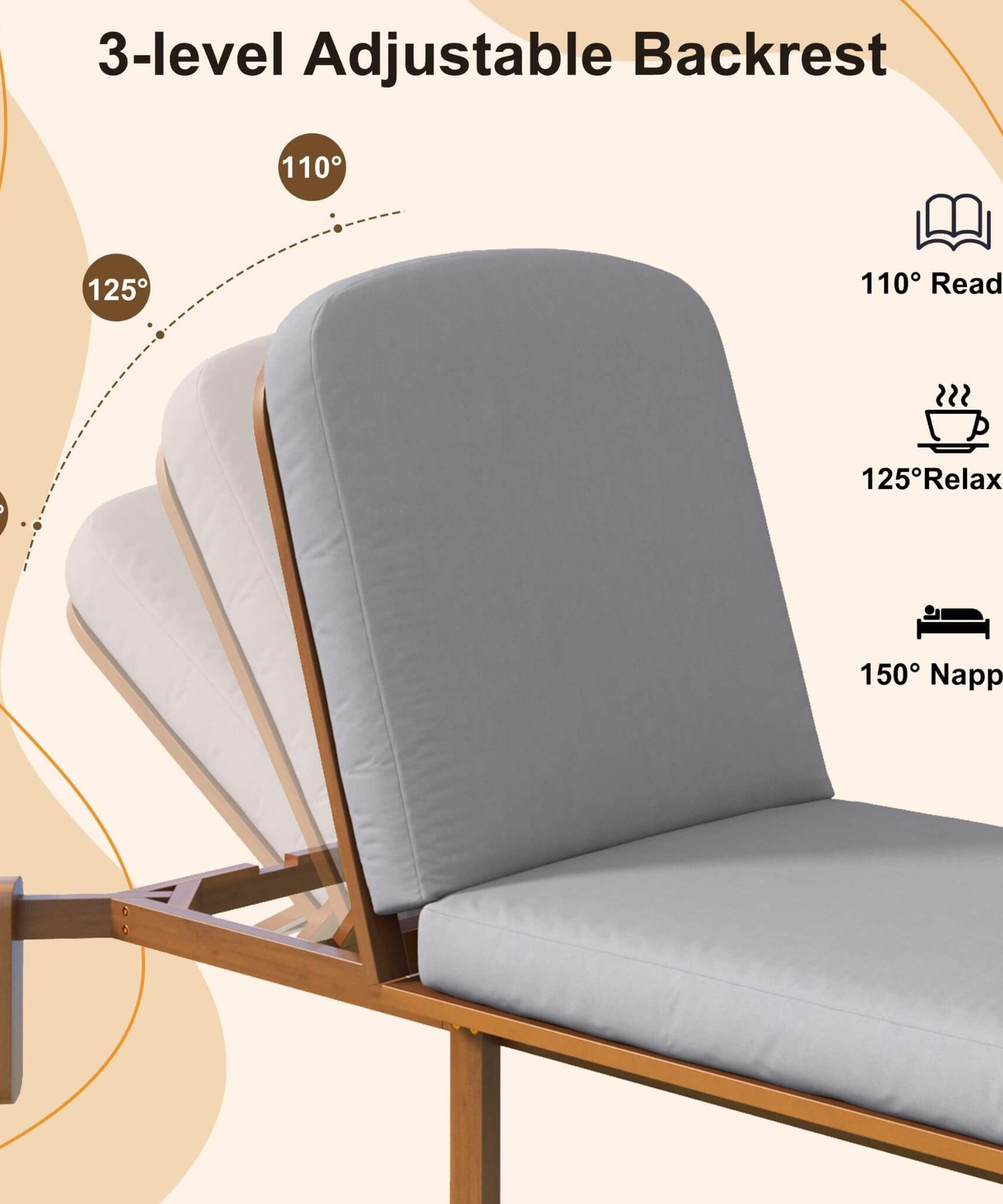 Alora Adjustable Outdoor Chaise Lounge With Reclining Backrest (SAK04689)